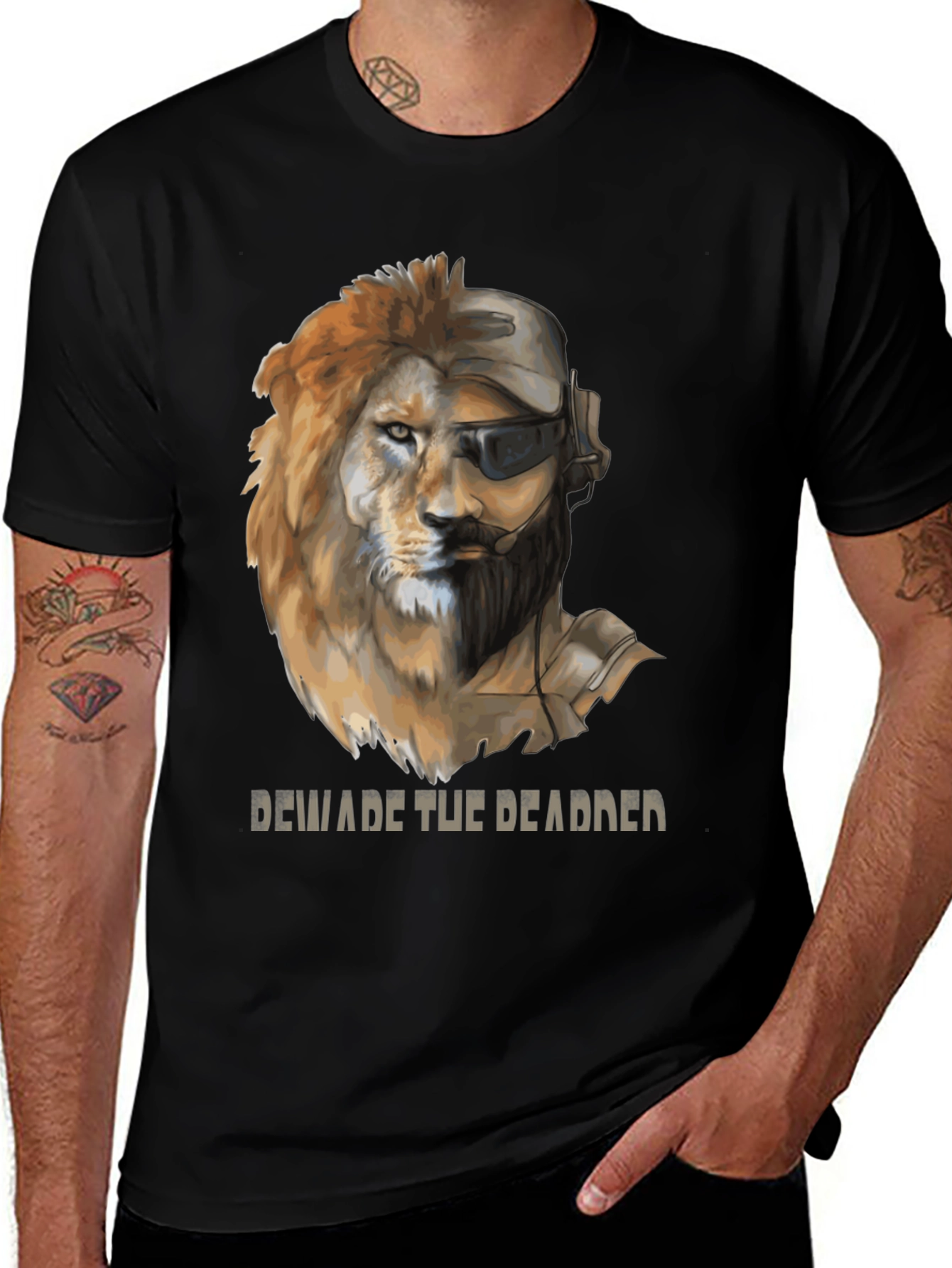 Lion Soldier Graphic Tee - Beware the Deadder T-Shirt
