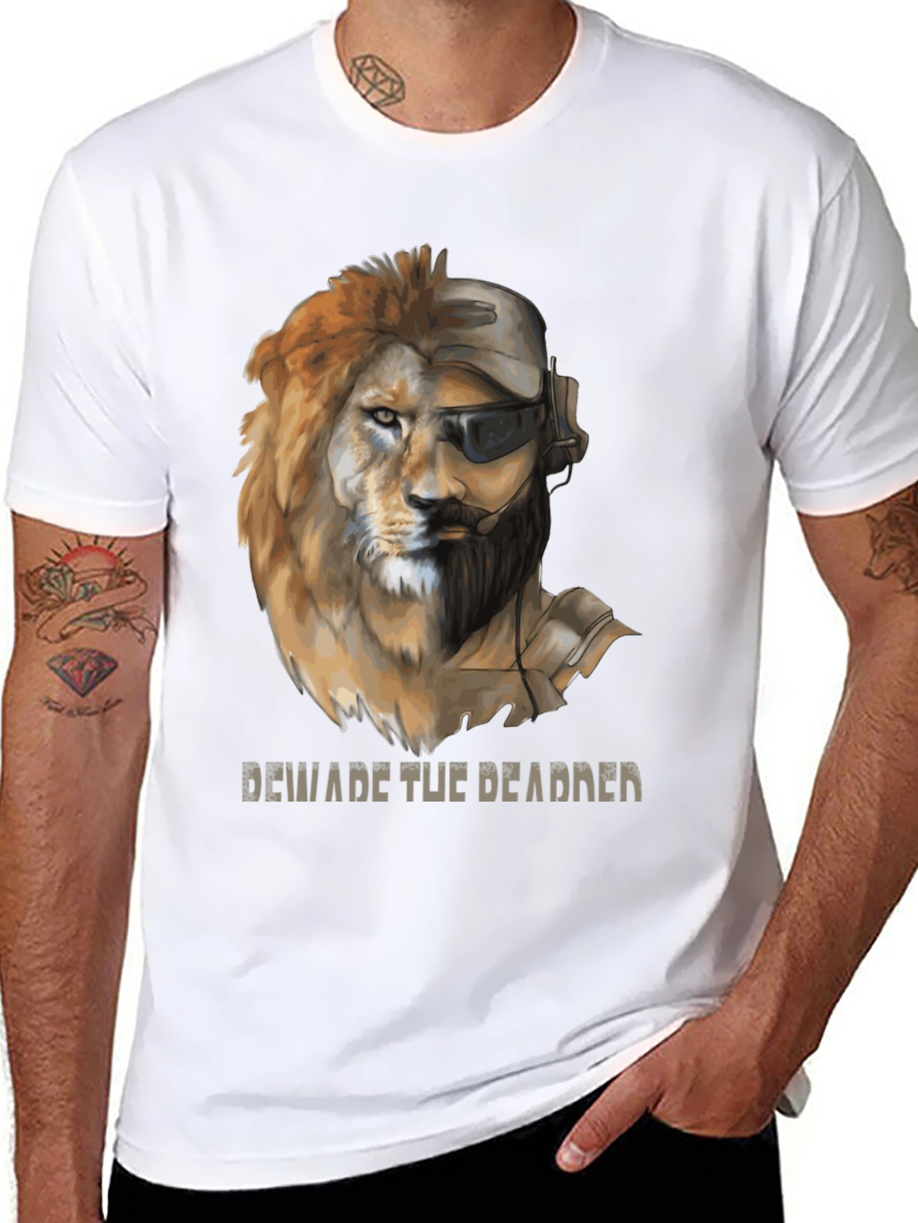 Lion Soldier Graphic Tee - Beware the Deadder T-Shirt