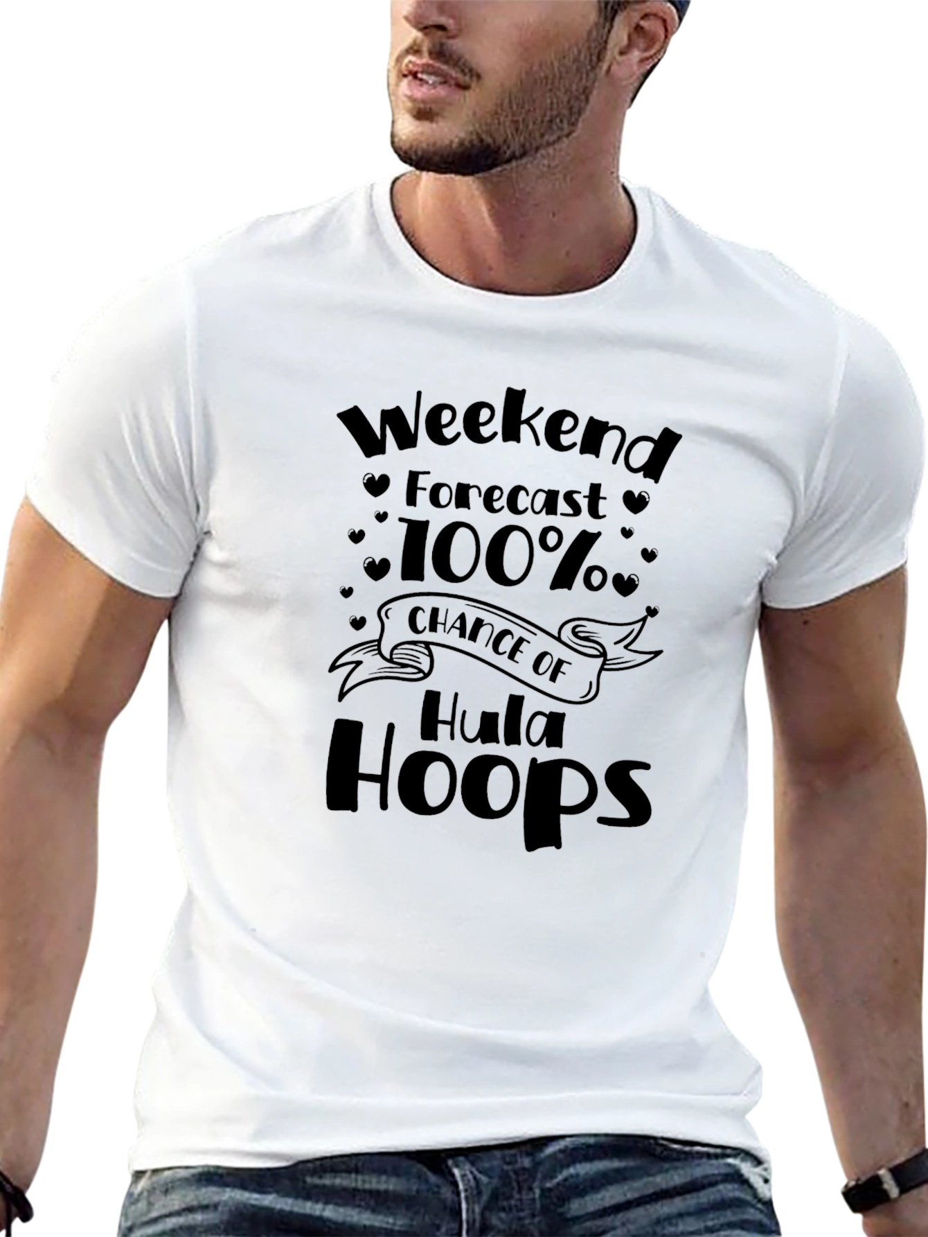 Weekend Forecast Hula Hoops Black Graphic Tee
