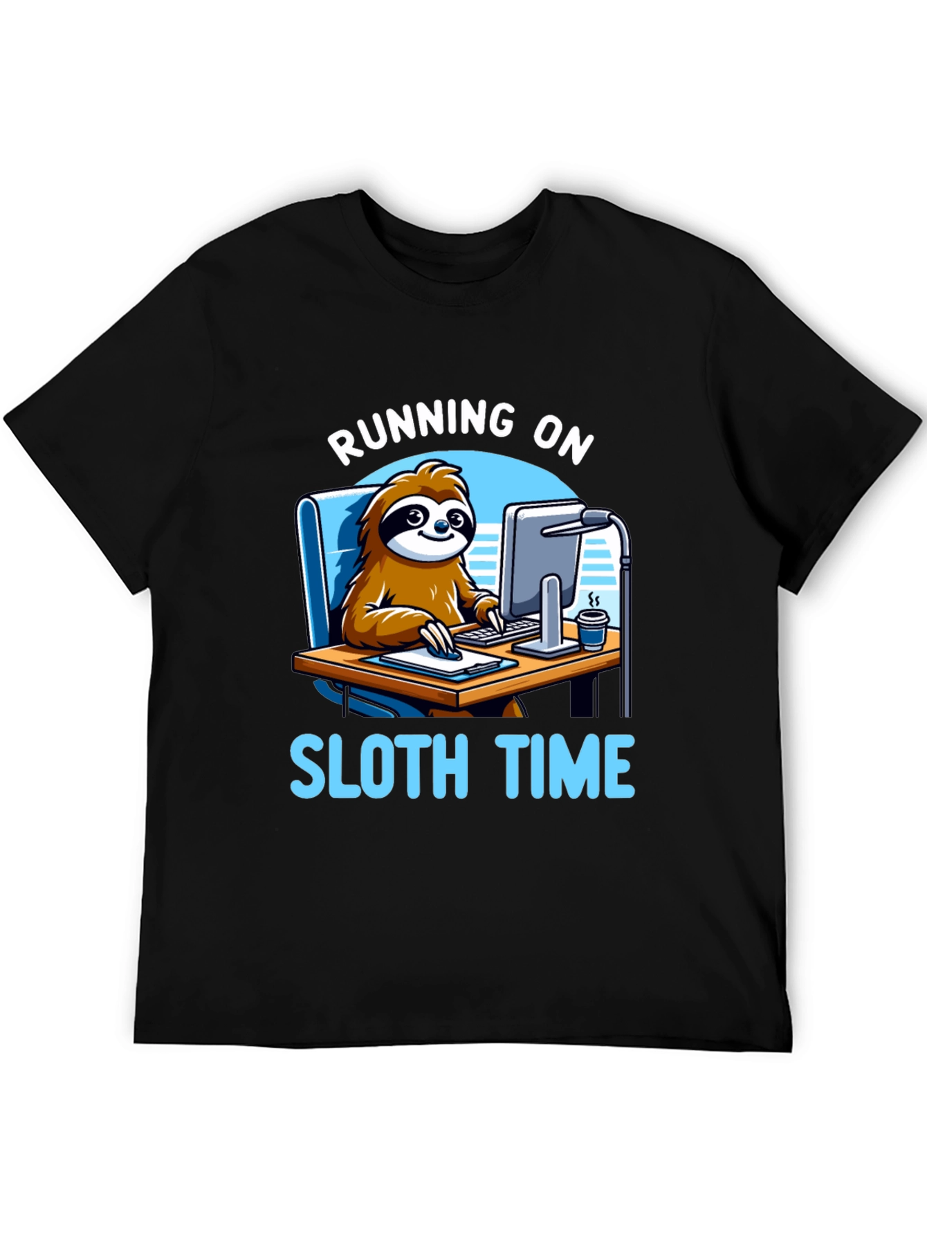 Running on Sloth Time Black T-Shirt