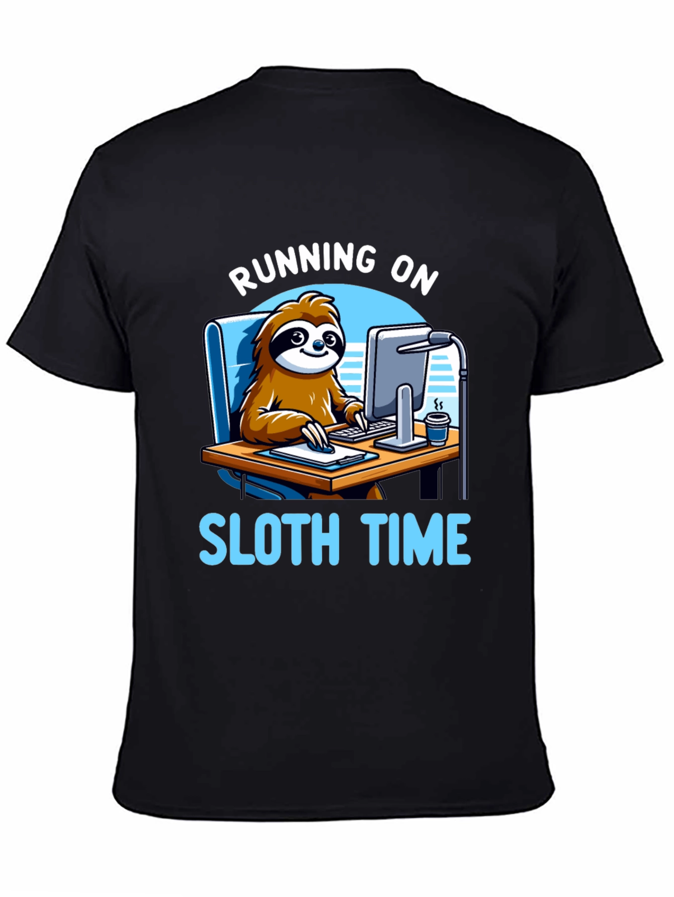Running on Sloth Time Black T-Shirt