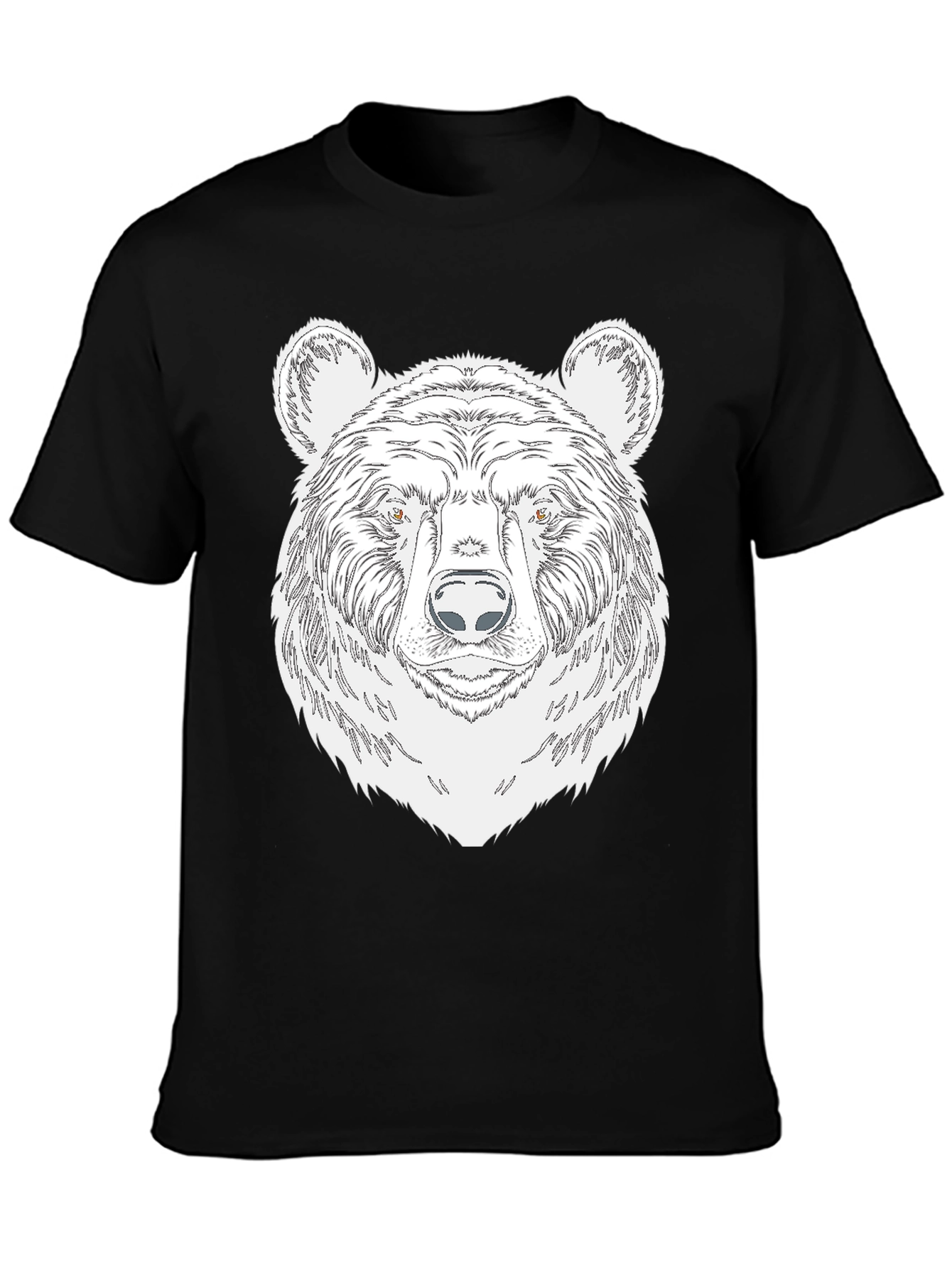 Mens Black Bear Graphic Tee - Wildlife Design