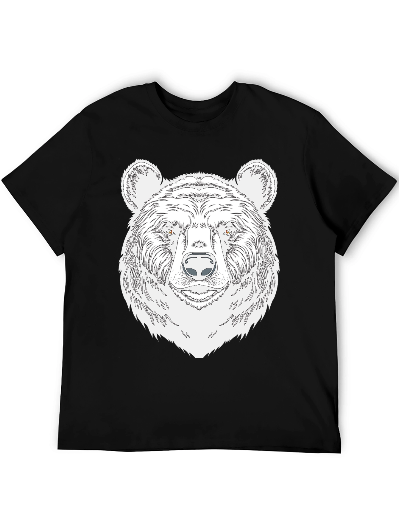 Mens Black Bear Graphic Tee - Wildlife Design