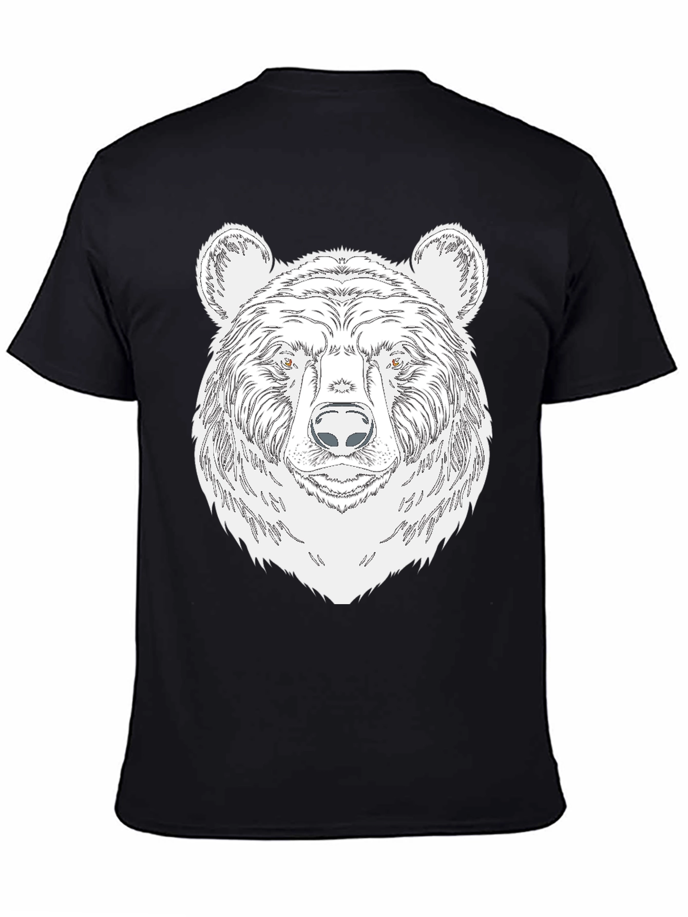 Mens Black Bear Graphic Tee - Wildlife Design