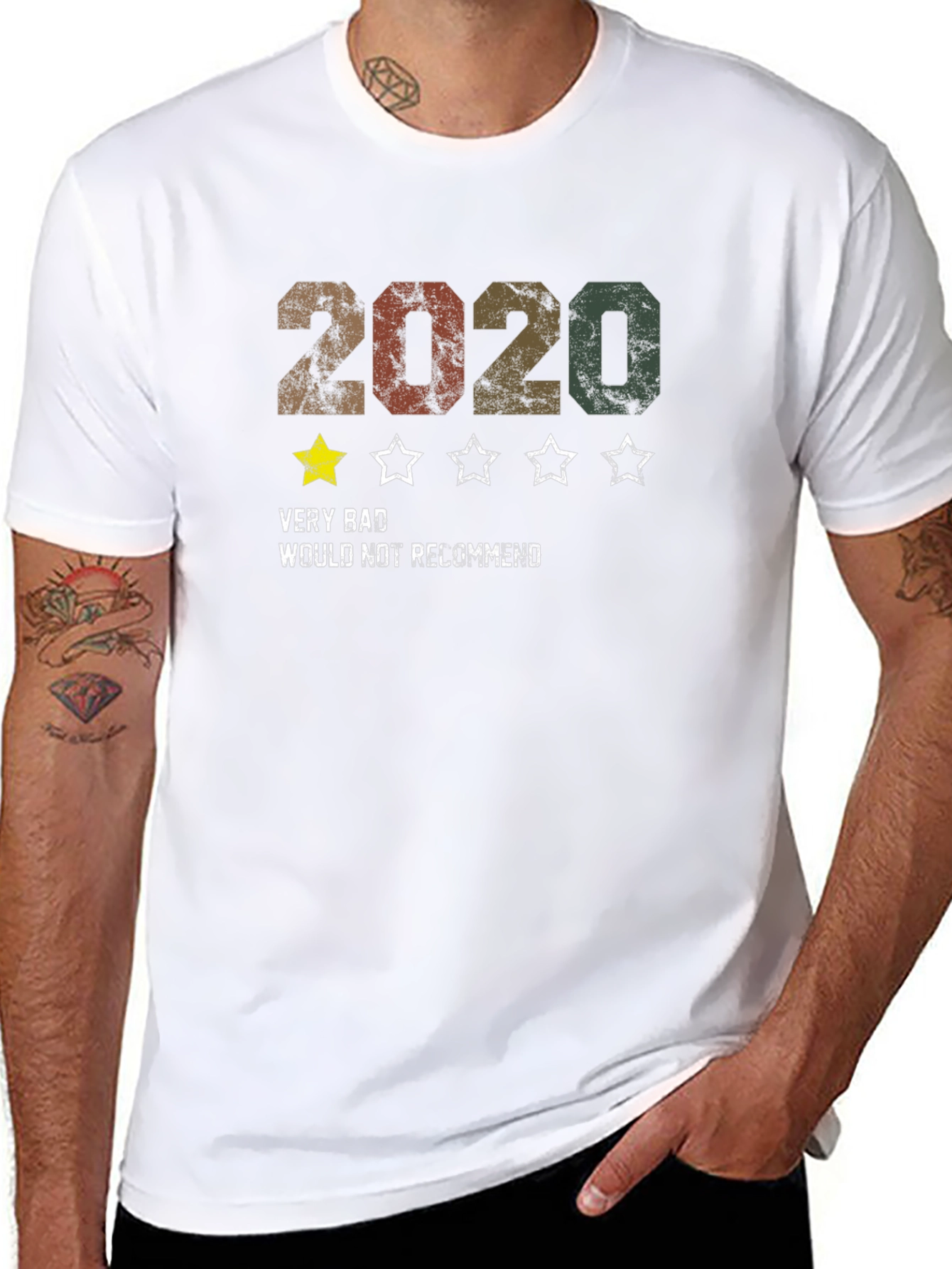 2020 One-Star Review Graphic Tee - Funny Retro Design