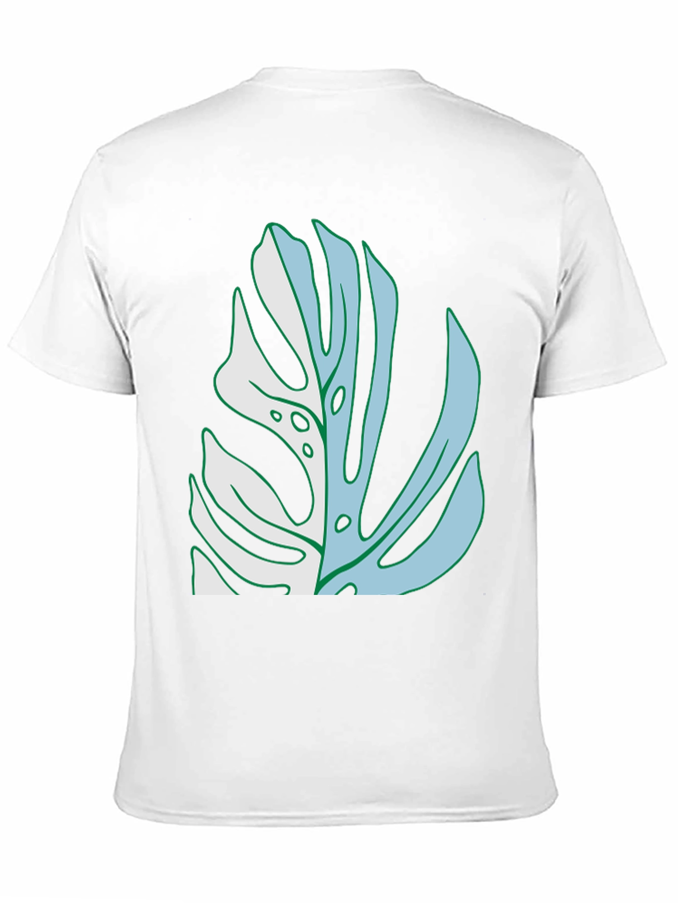 Monstera Leaf Graphic Tee - Black Cotton Casual Shirt
