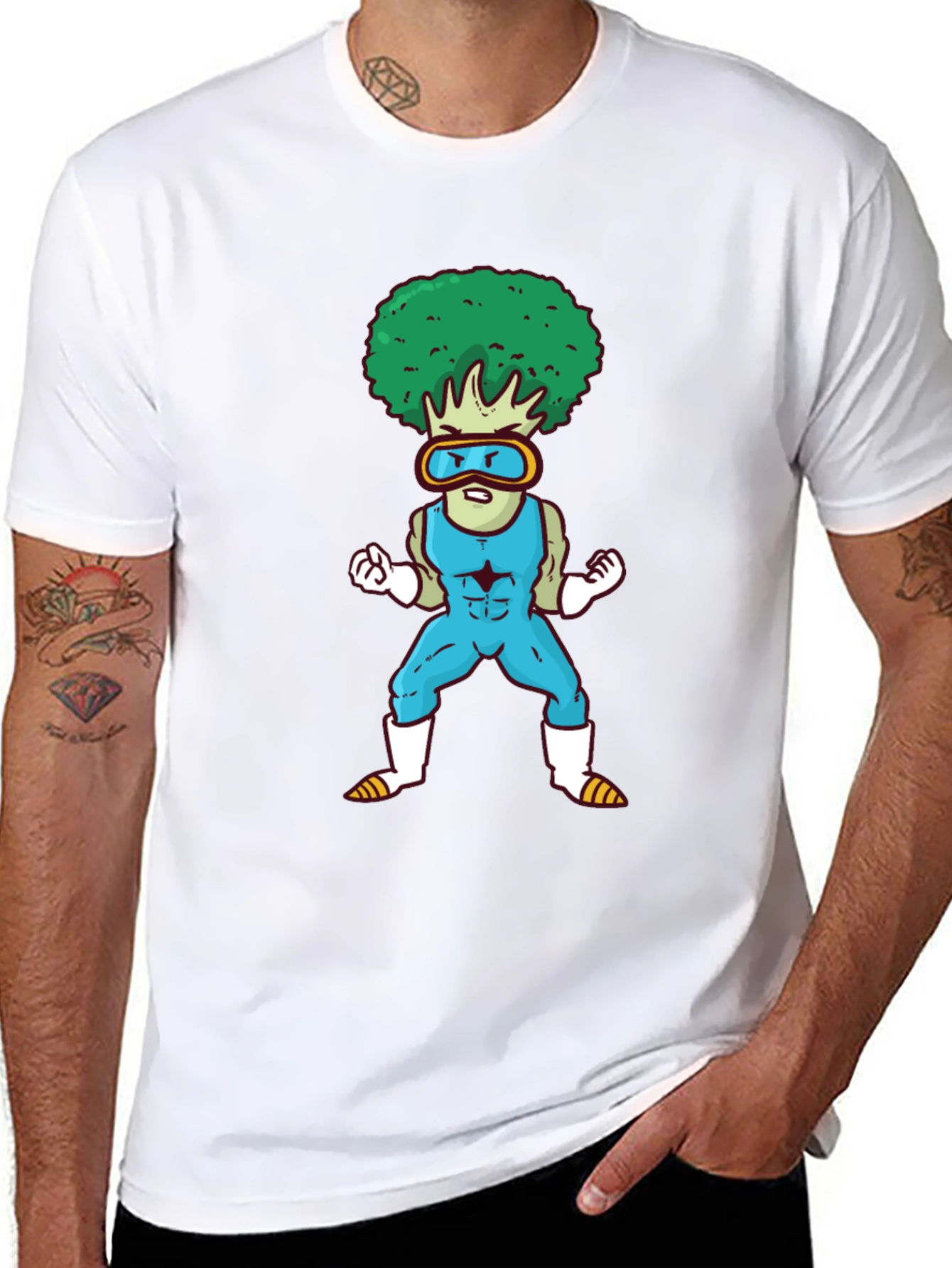 Broccoli Man Graphic Tee - Funny Fitness T-Shirt
