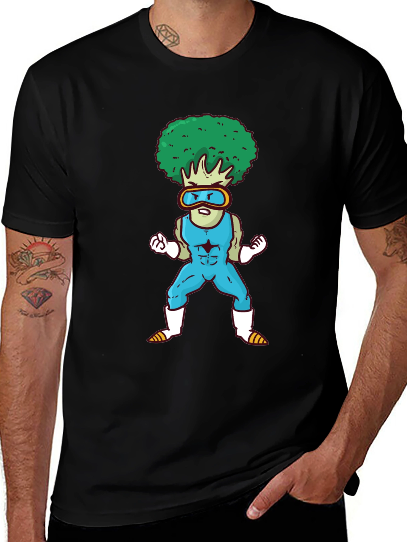 Broccoli Man Graphic Tee - Funny Fitness T-Shirt