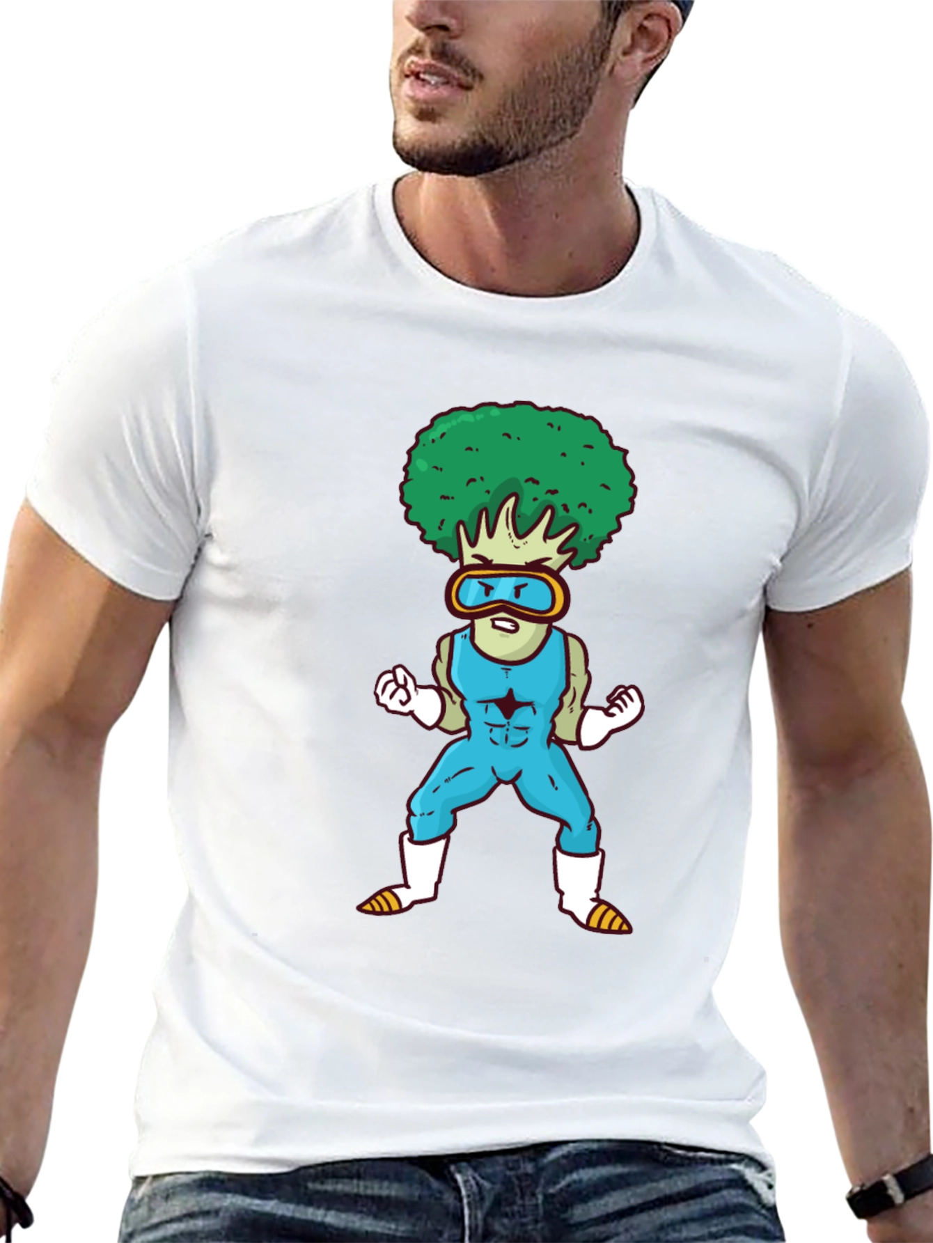 Broccoli Man Graphic Tee - Funny Fitness T-Shirt