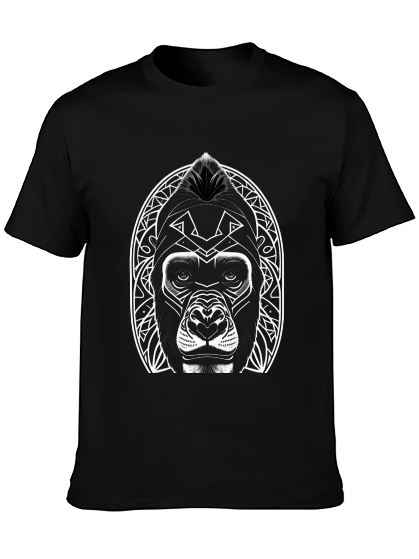Tribal Gorilla Graphic T-Shirt - Black