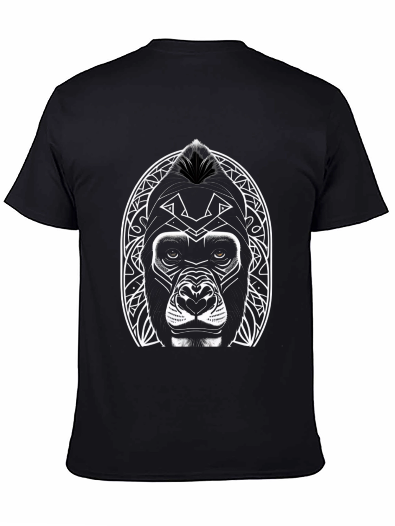 Tribal Gorilla Graphic T-Shirt - Black