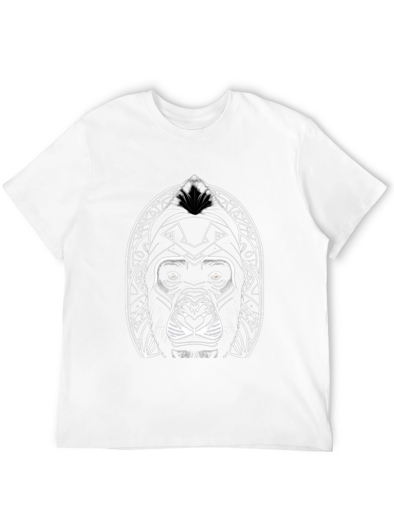 Tribal Gorilla Graphic T-Shirt - Black
