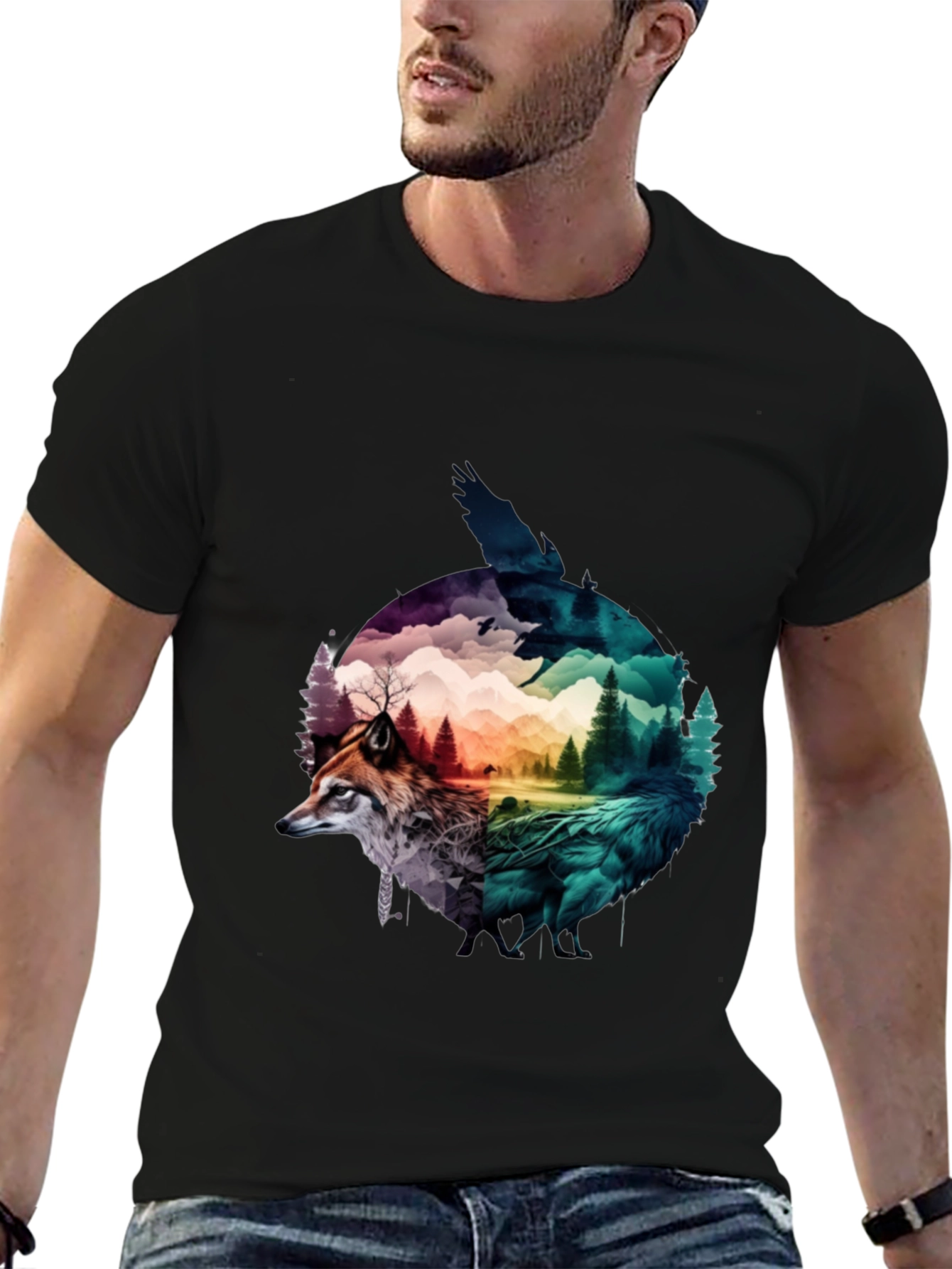 Nature Spirit Graphic Tee - Unisex Black T-Shirt