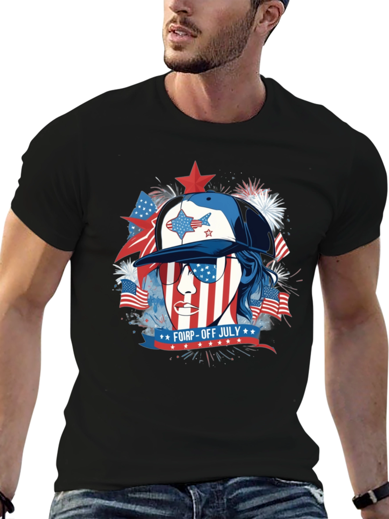 Patriotic FOIRP-OFF July Graphic T-Shirt