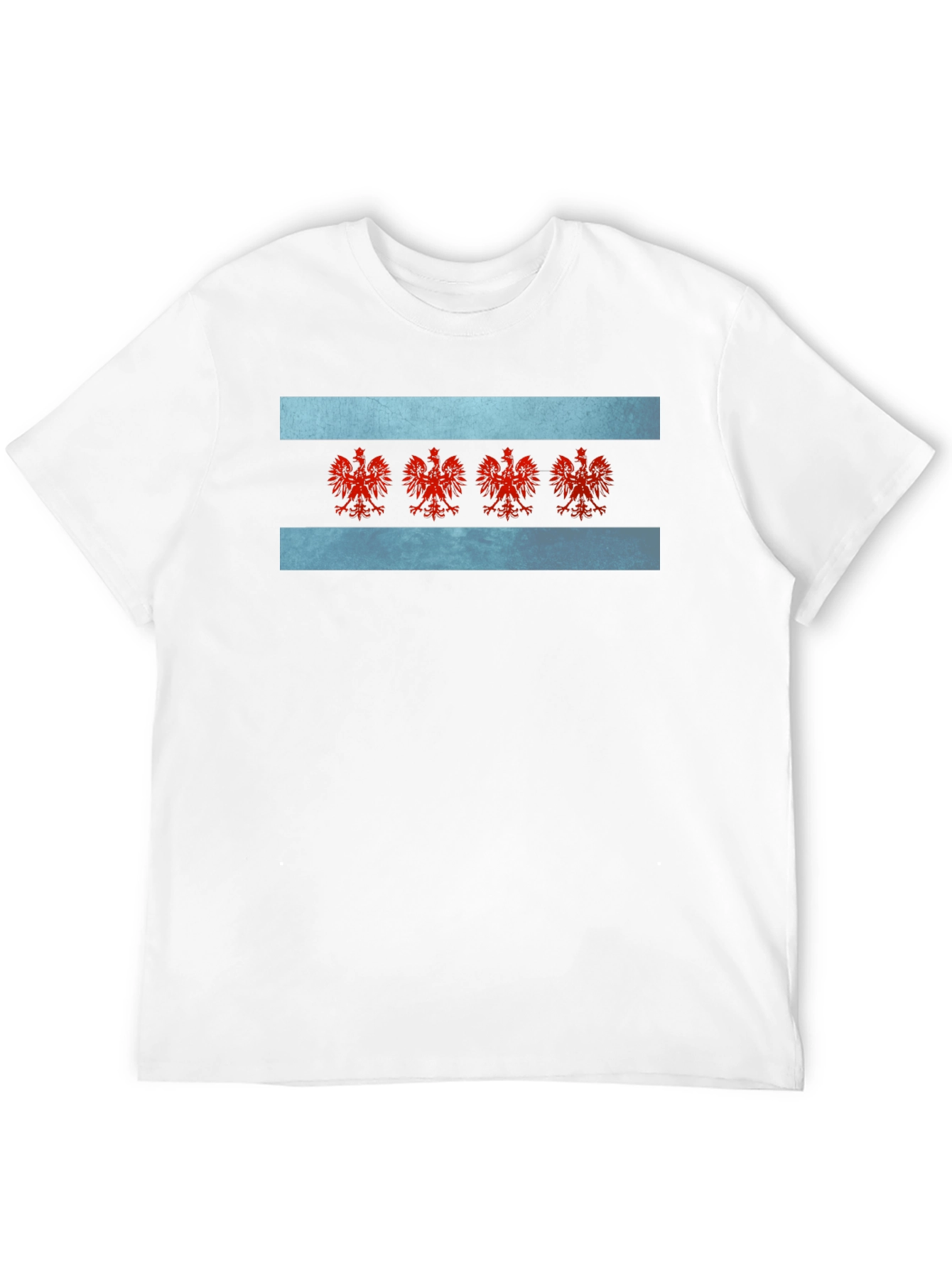 Chicago Flag T-Shirt - Red Eagle Emblem
