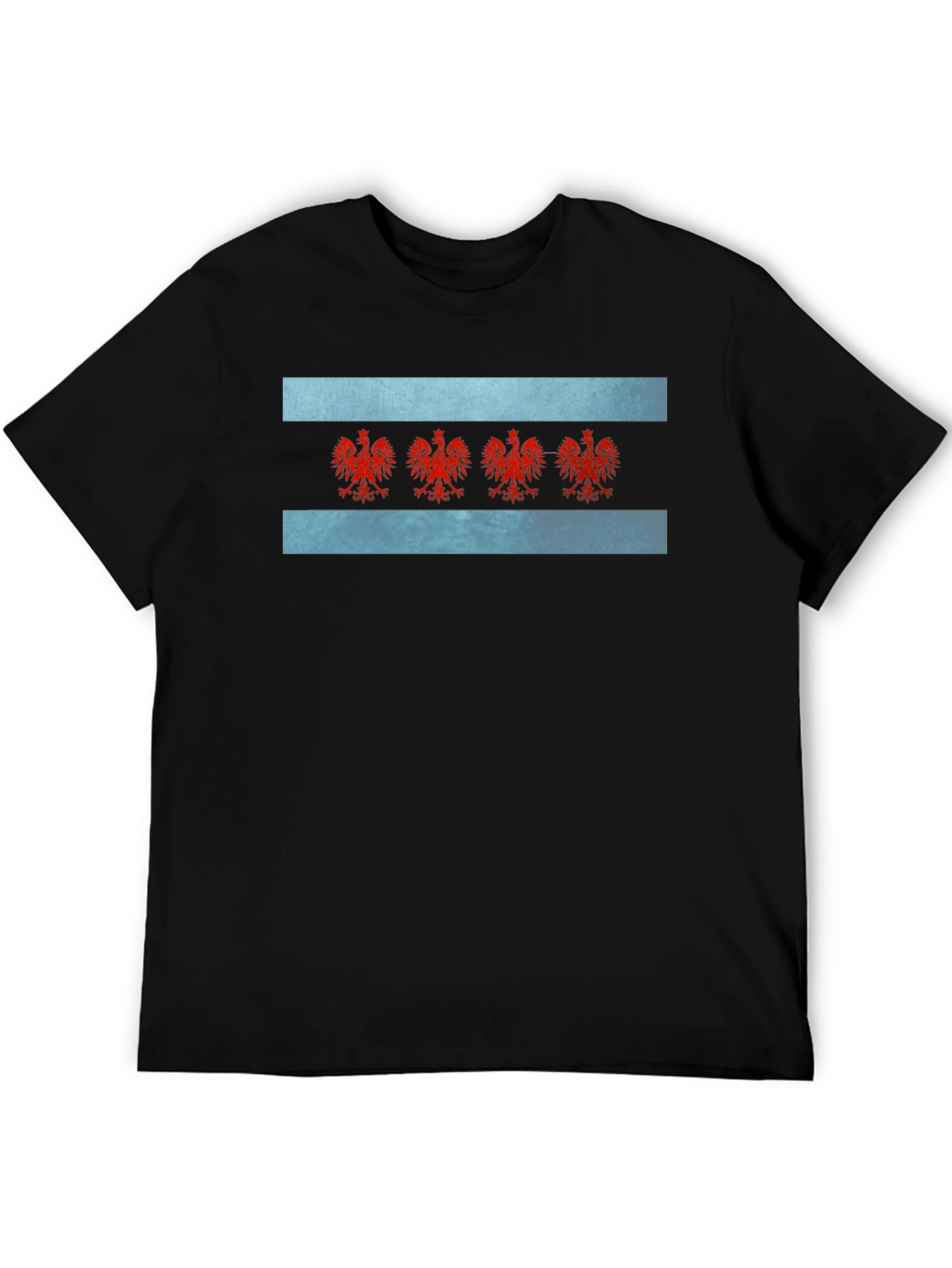 Chicago Flag T-Shirt - Red Eagle Emblem