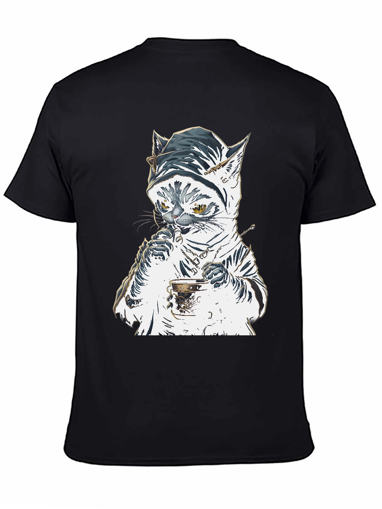 Cat T-Shirt: Sophisticated Feline Tea Time