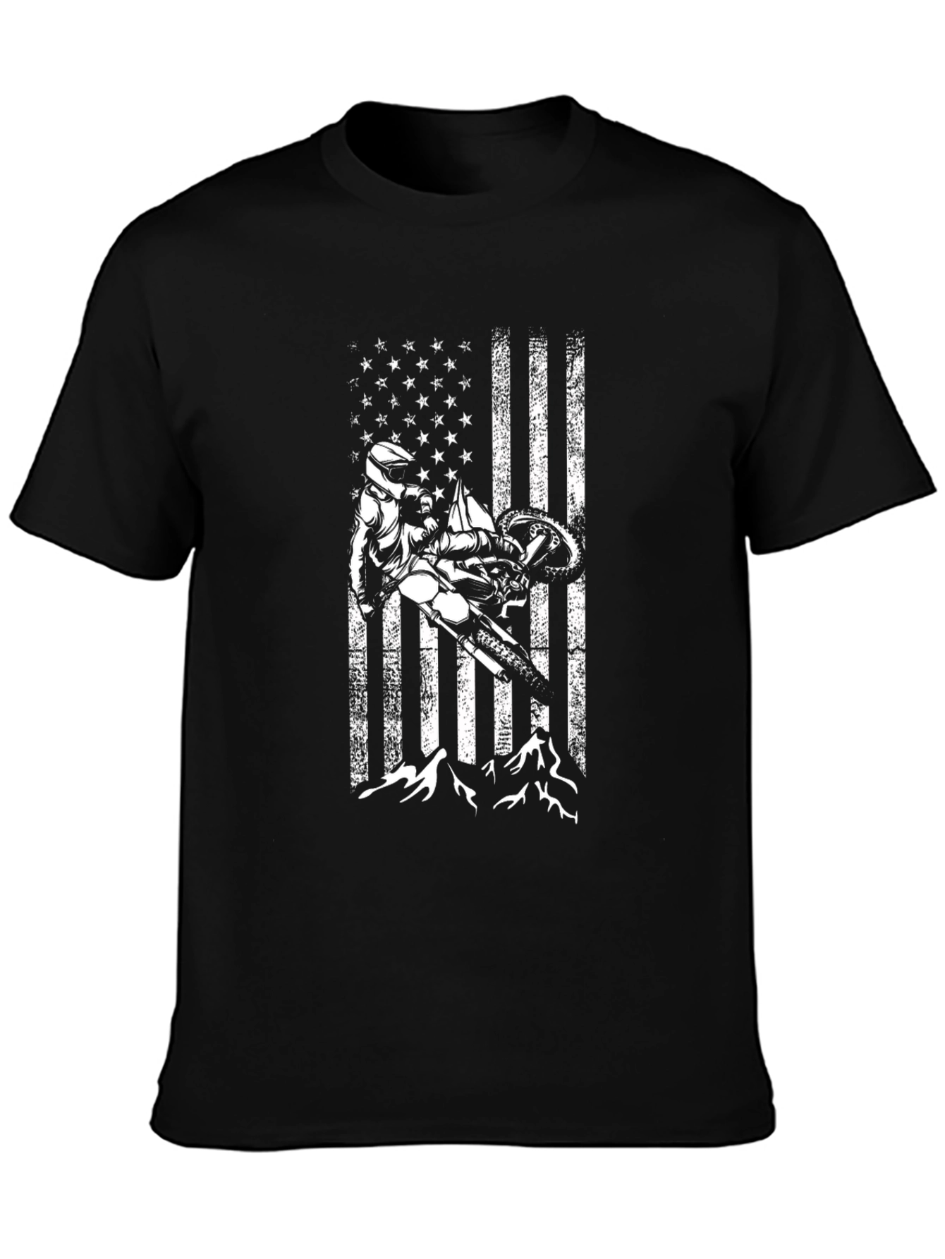 Motocross Rider American Flag T-Shirt