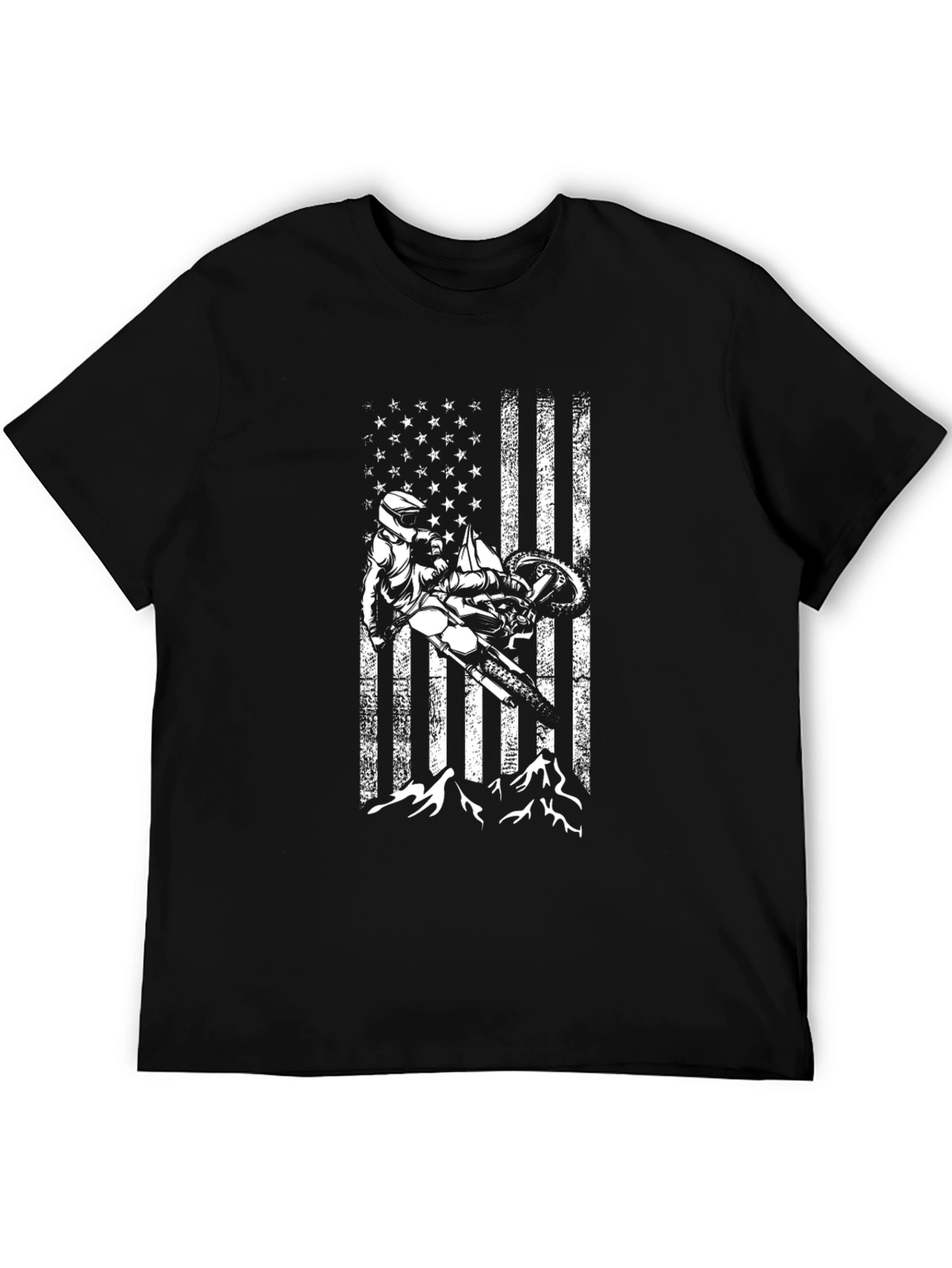 Motocross Rider American Flag T-Shirt