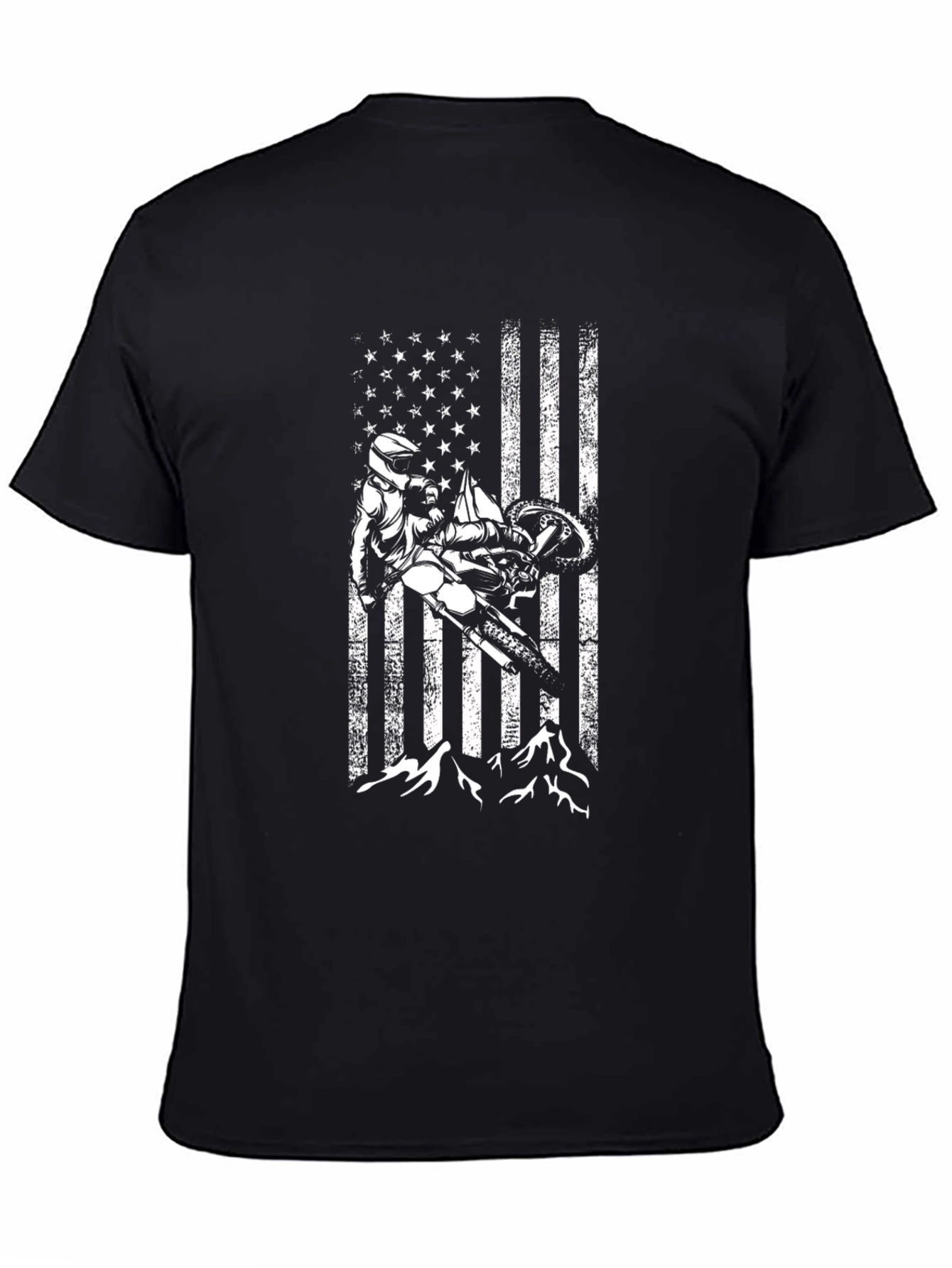 Motocross Rider American Flag T-Shirt