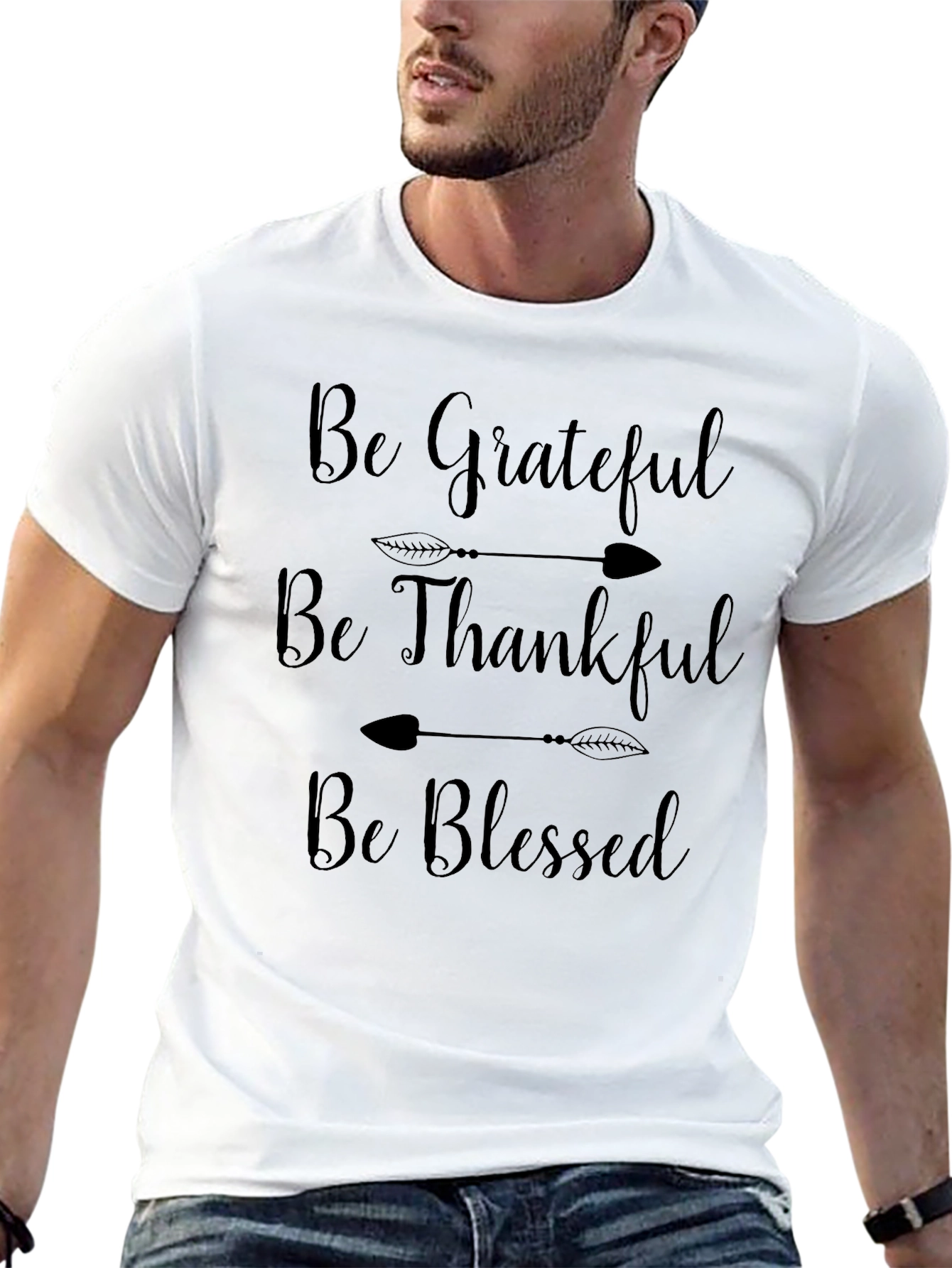 Grateful Thankful Blessed Black T-Shirt