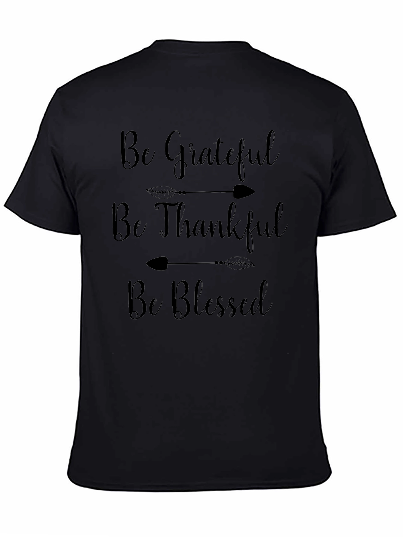 Grateful Thankful Blessed Black T-Shirt