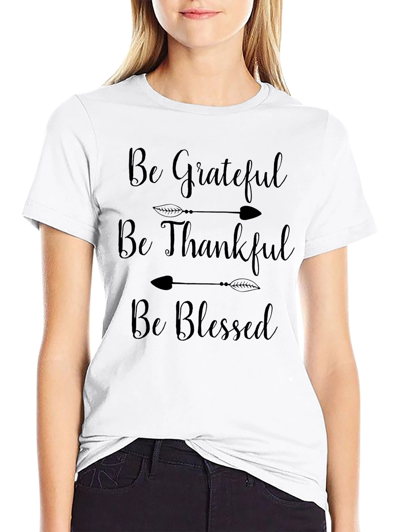 Grateful Thankful Blessed Black T-Shirt