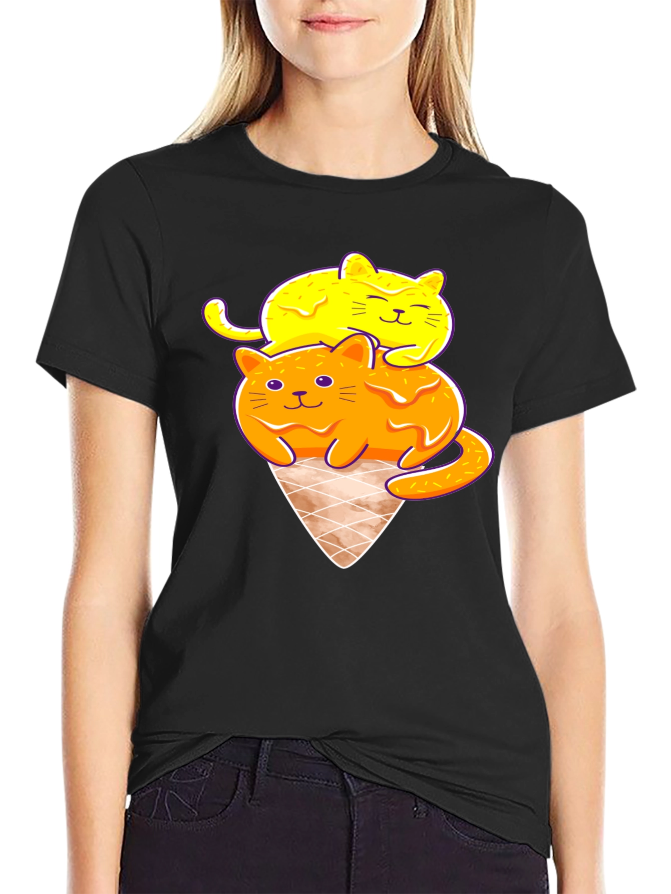 Cute Cats Ice Cream Graphic Tee