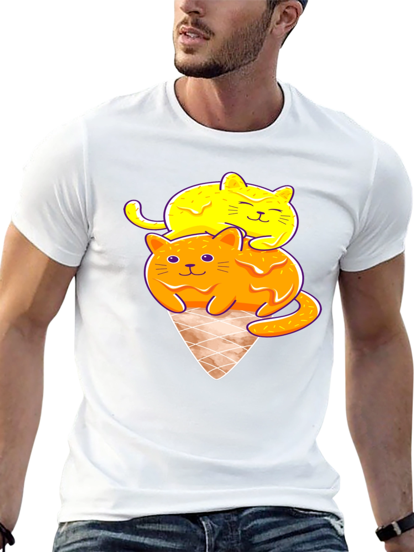 Cute Cats Ice Cream Graphic Tee