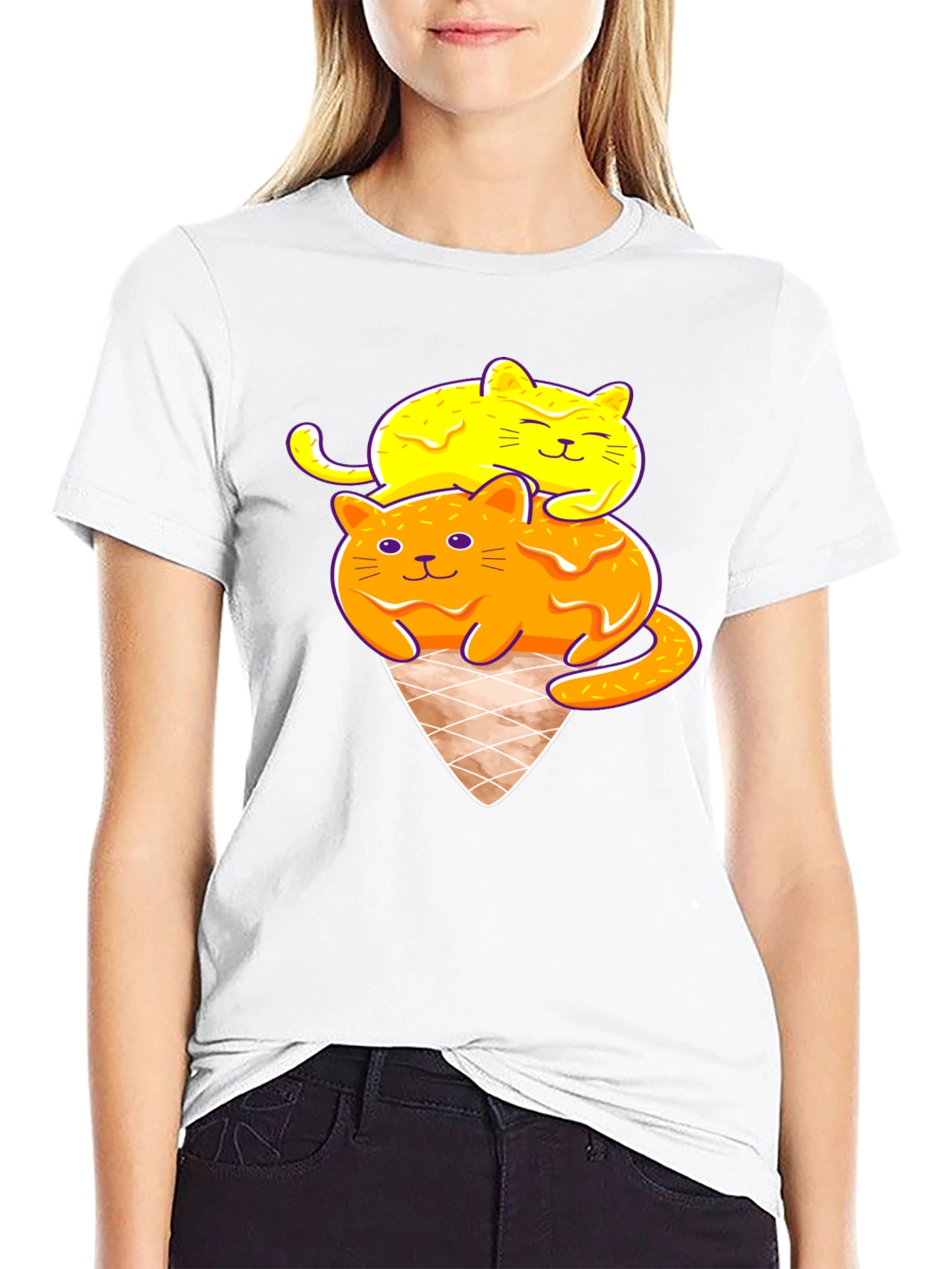 Cute Cats Ice Cream Graphic Tee