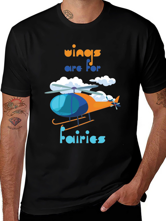 Wings Are For Fairies Helicopter Graphic Tee