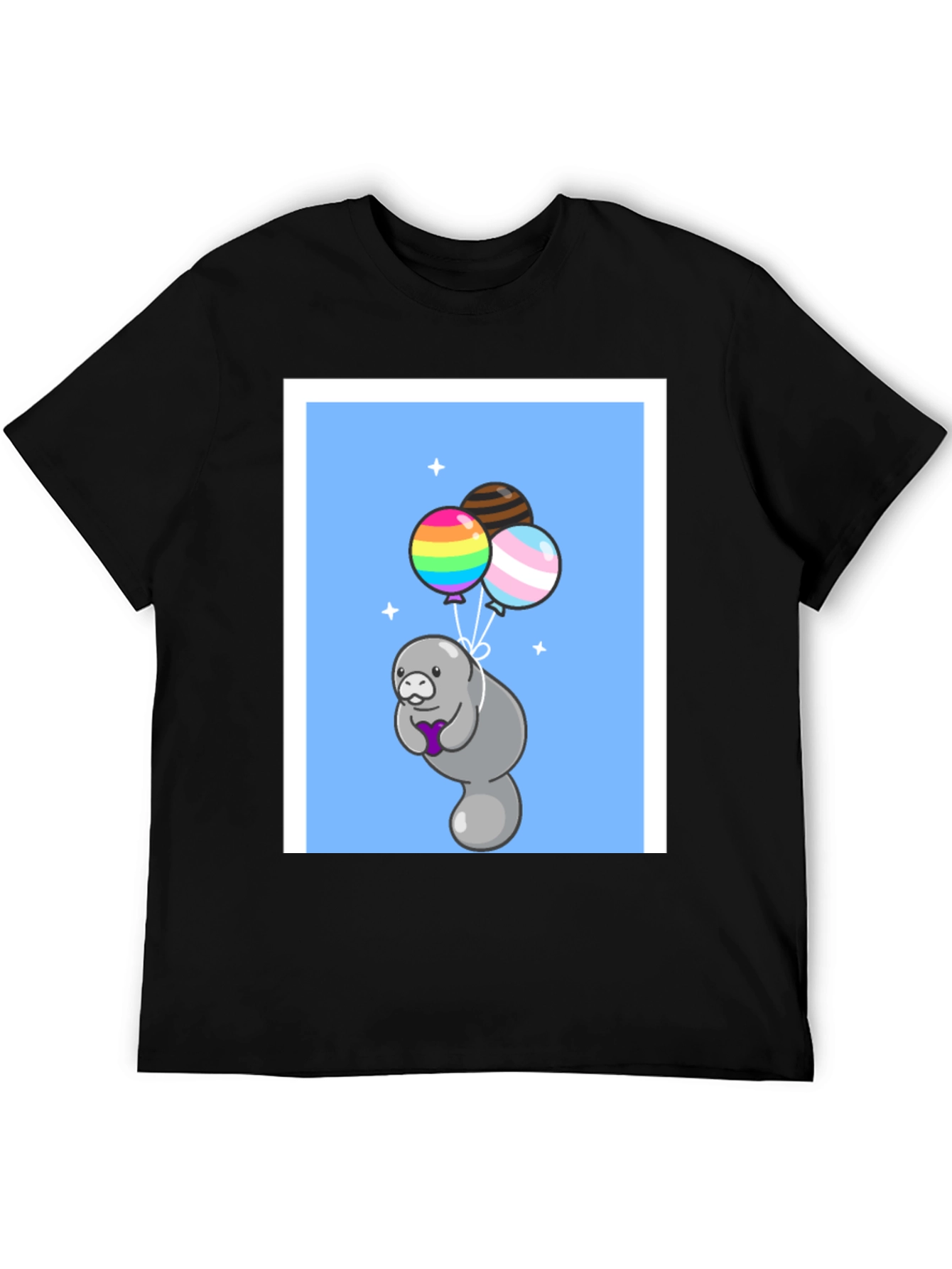 Manatee with Balloons Graphic T-Shirt
