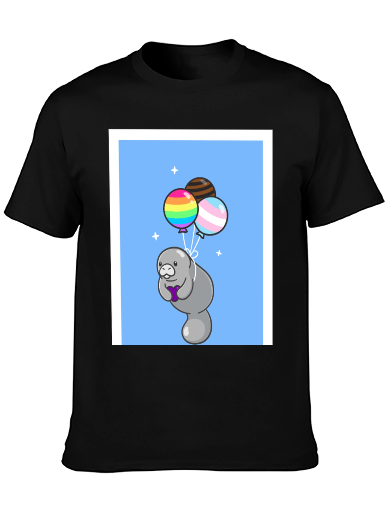 Manatee with Balloons Graphic T-Shirt