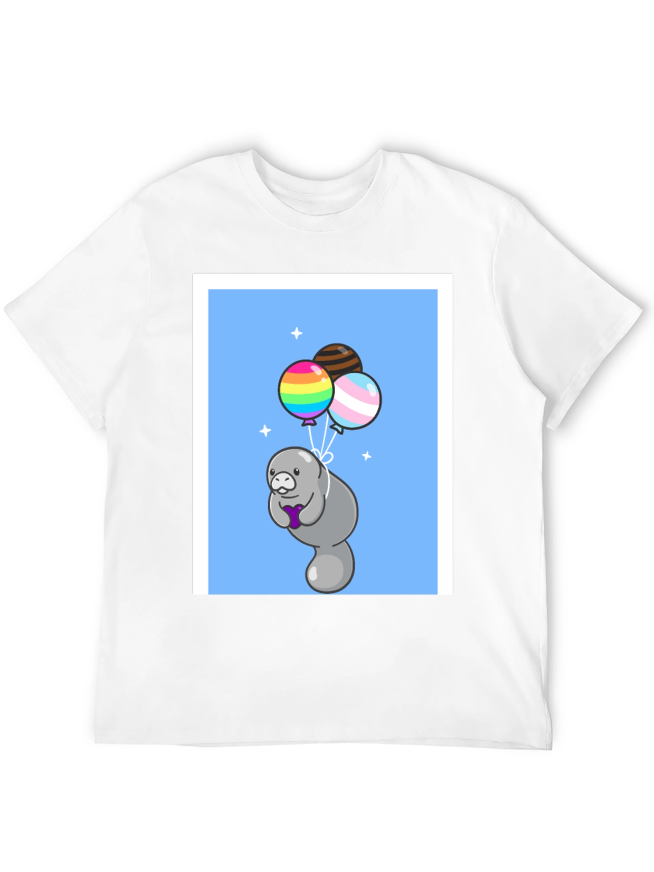 Manatee with Balloons Graphic T-Shirt