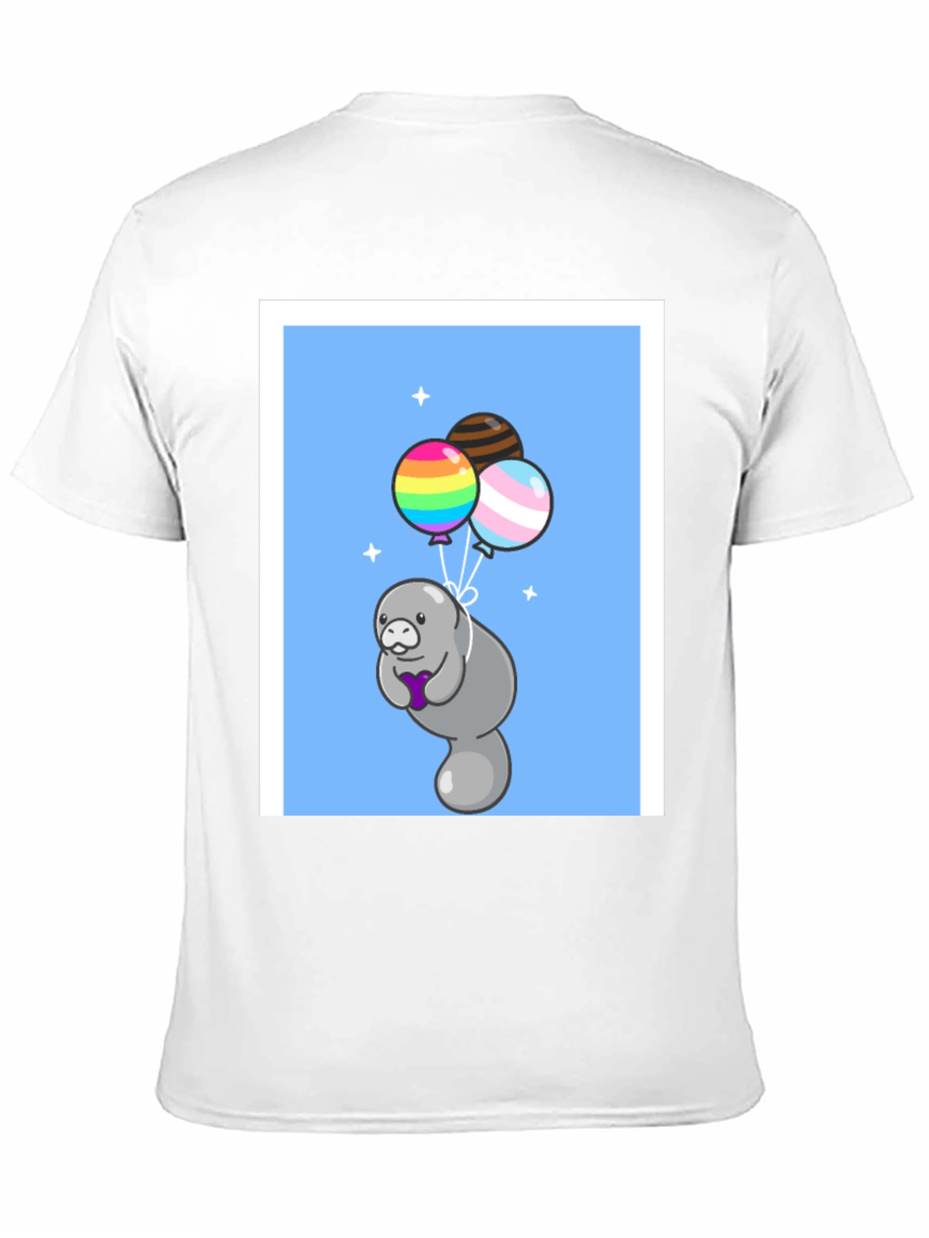 Manatee with Balloons Graphic T-Shirt