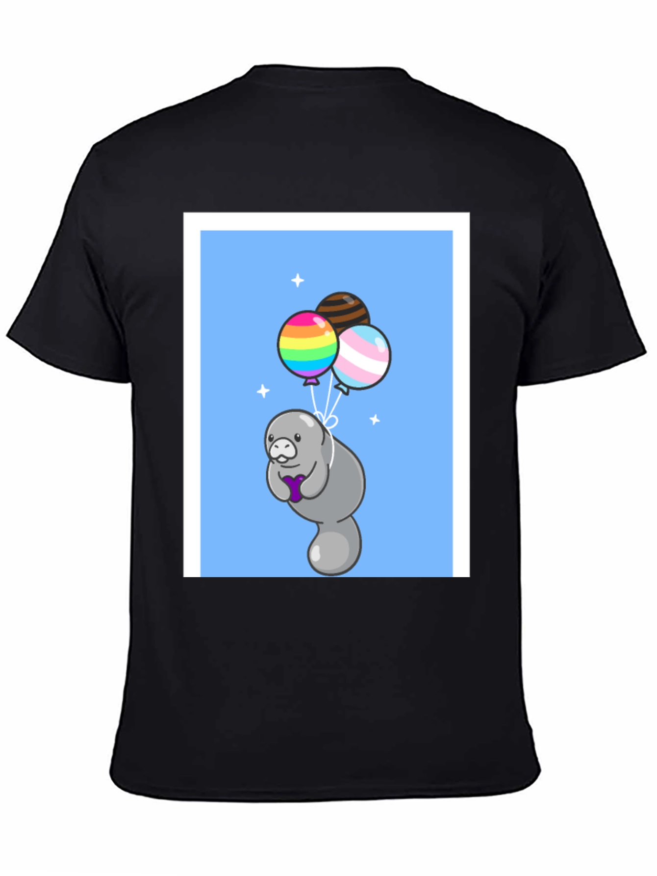 Manatee with Balloons Graphic T-Shirt
