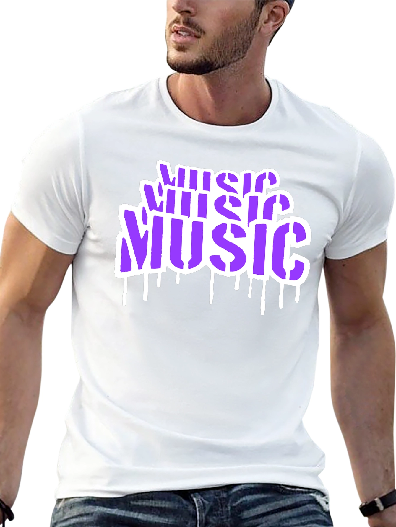 Music Graffiti Style Black T-Shirt
