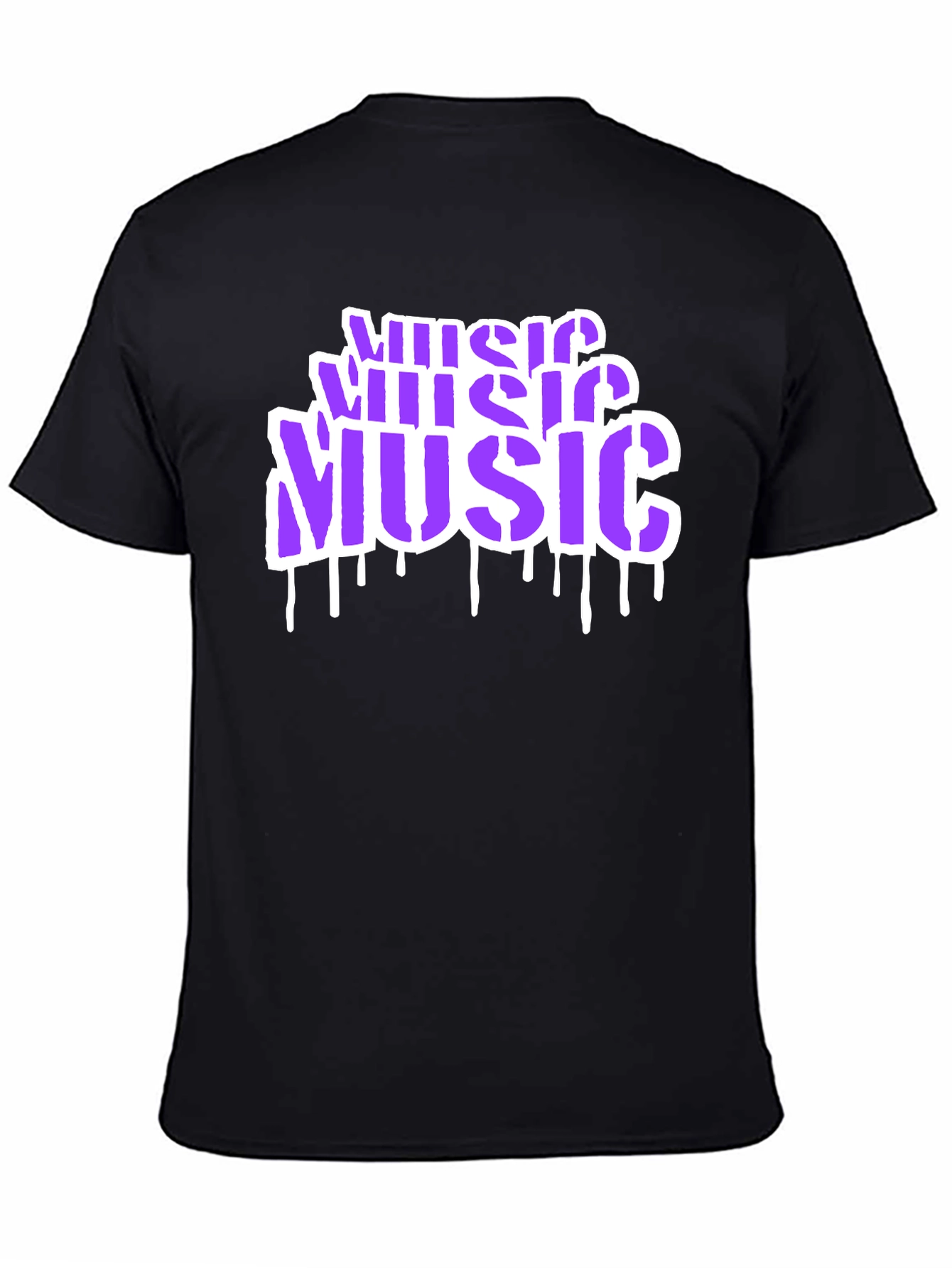 Music Graffiti Style Black T-Shirt