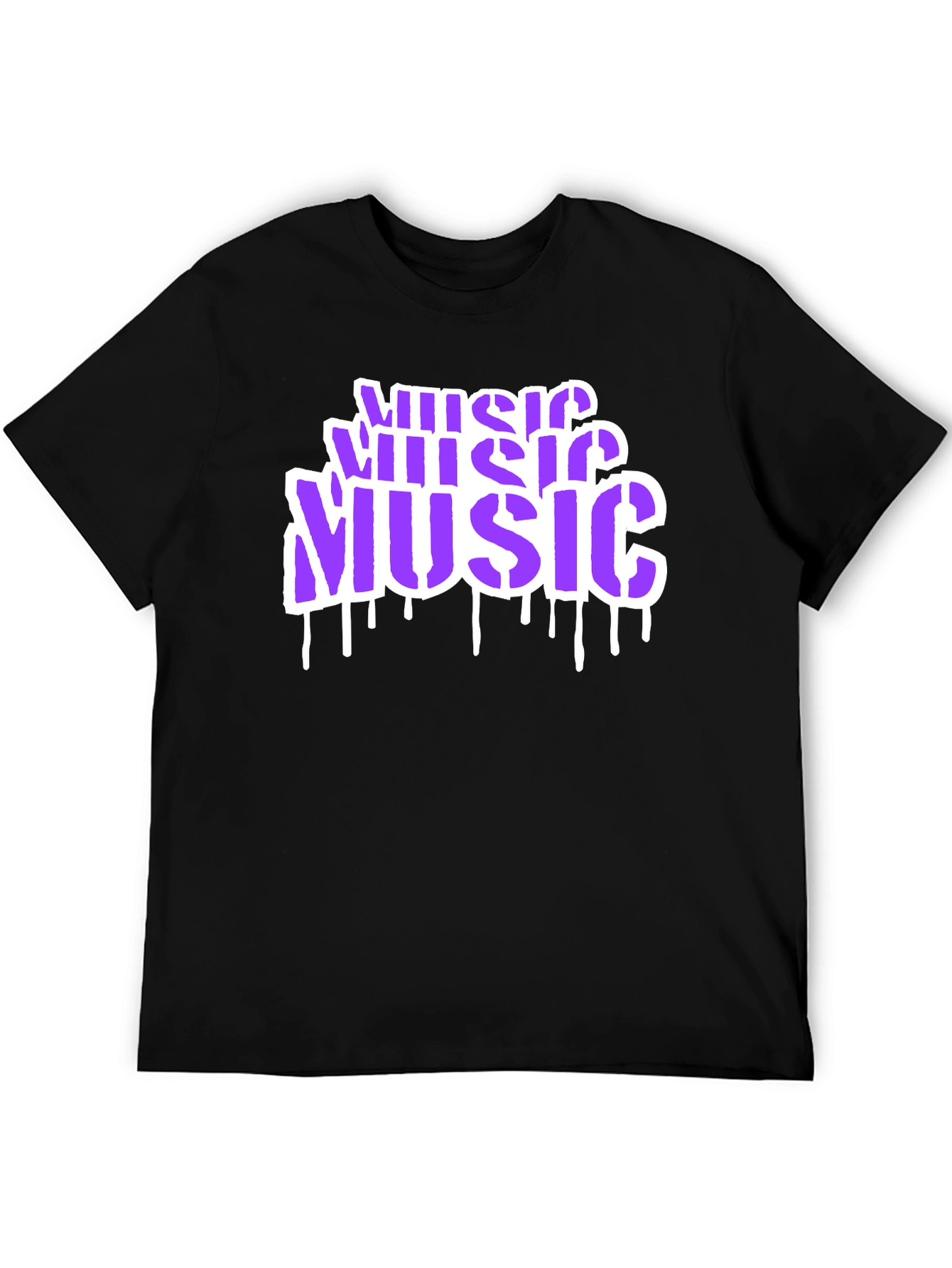 Music Graffiti Style Black T-Shirt