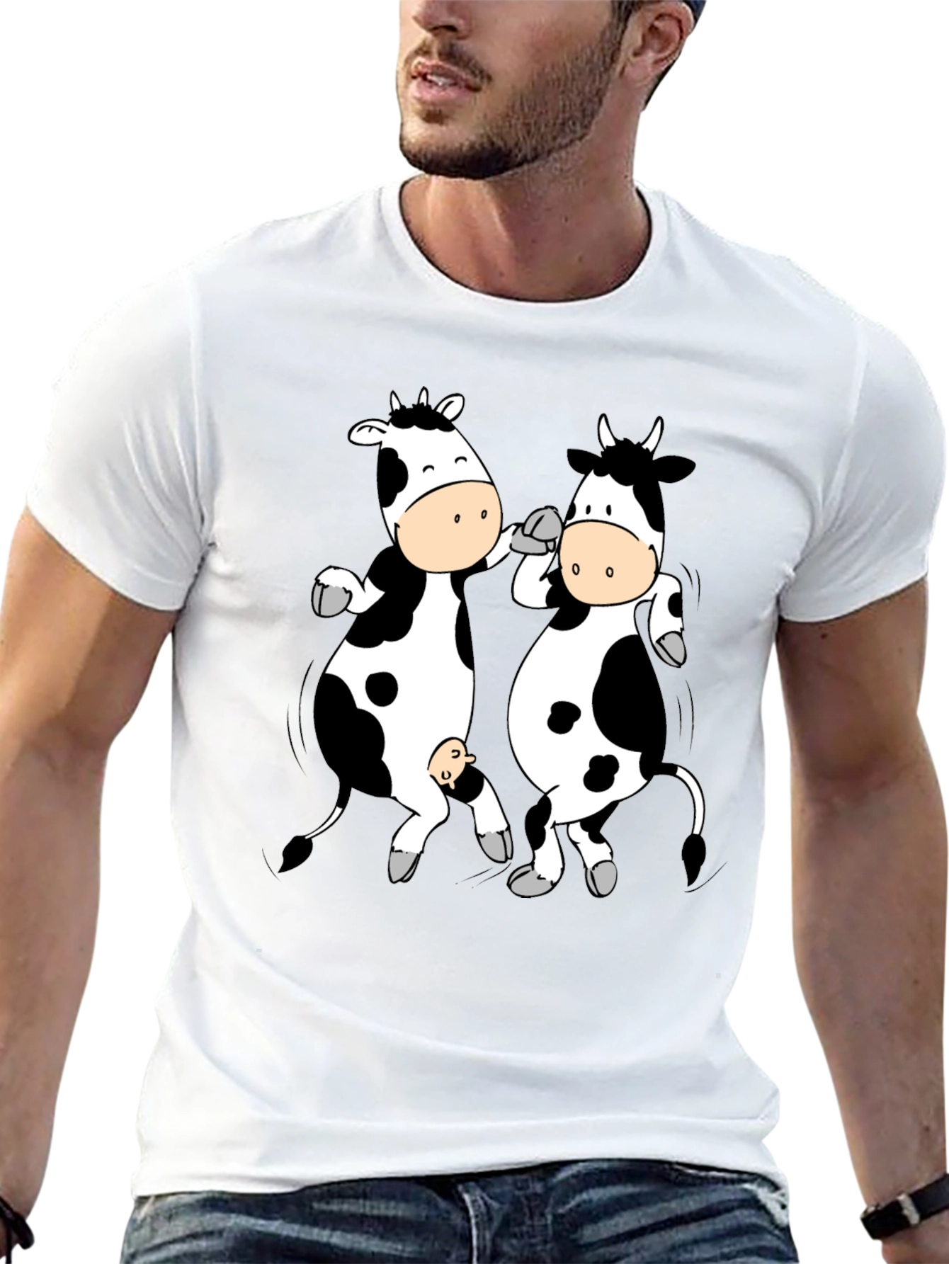 Funny Cow T-Shirt - Black Cotton Tee