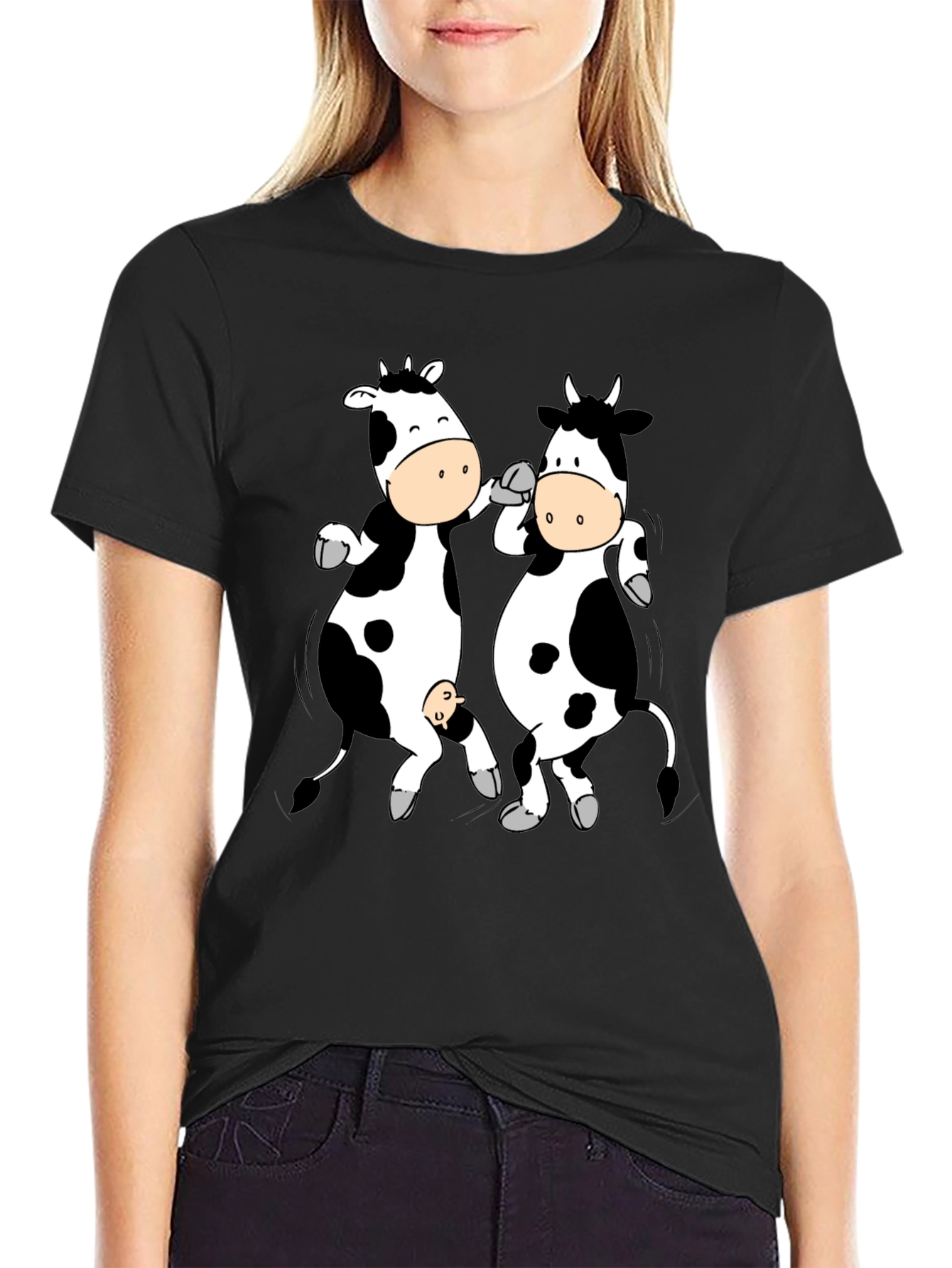 Funny Cow T-Shirt - Black Cotton Tee