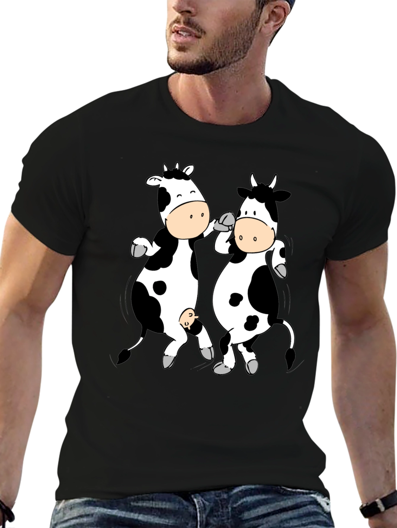 Funny Cow T-Shirt - Black Cotton Tee