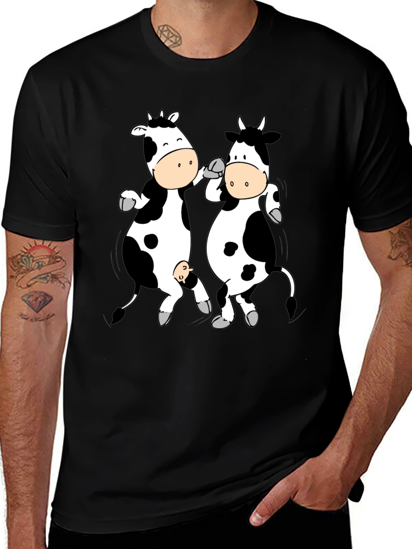 Funny Cow T-Shirt - Black Cotton Tee