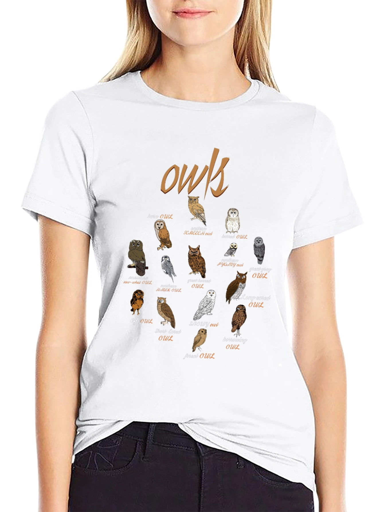 Owl Species Graphic T-Shirt - Bird Lovers Tee