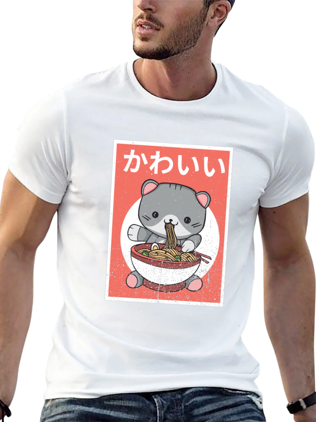 Kawaii Cat Ramen T-Shirt - Cute Anime Style