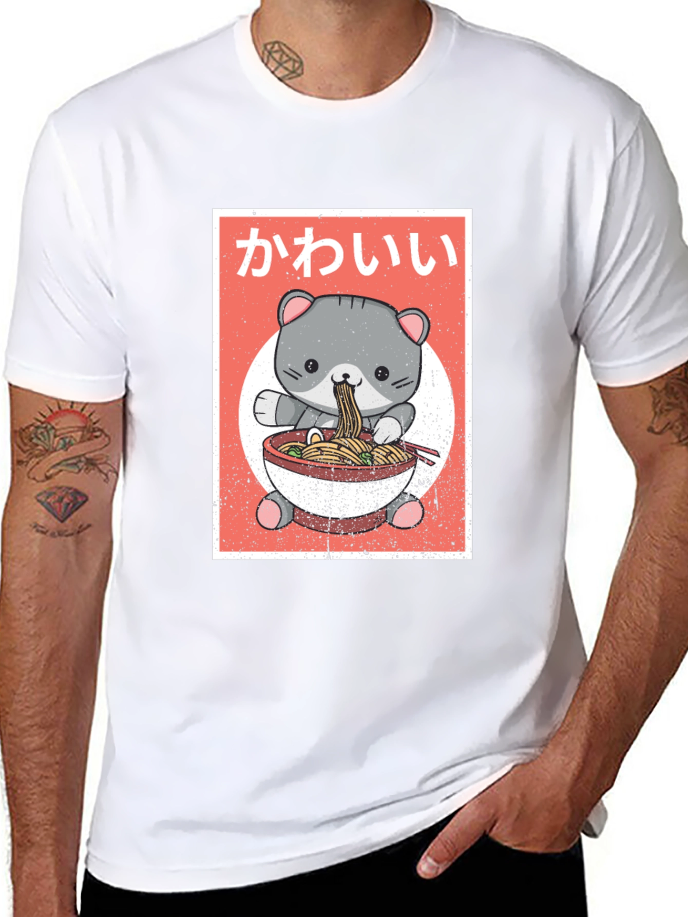Kawaii Cat Ramen T-Shirt - Cute Anime Style