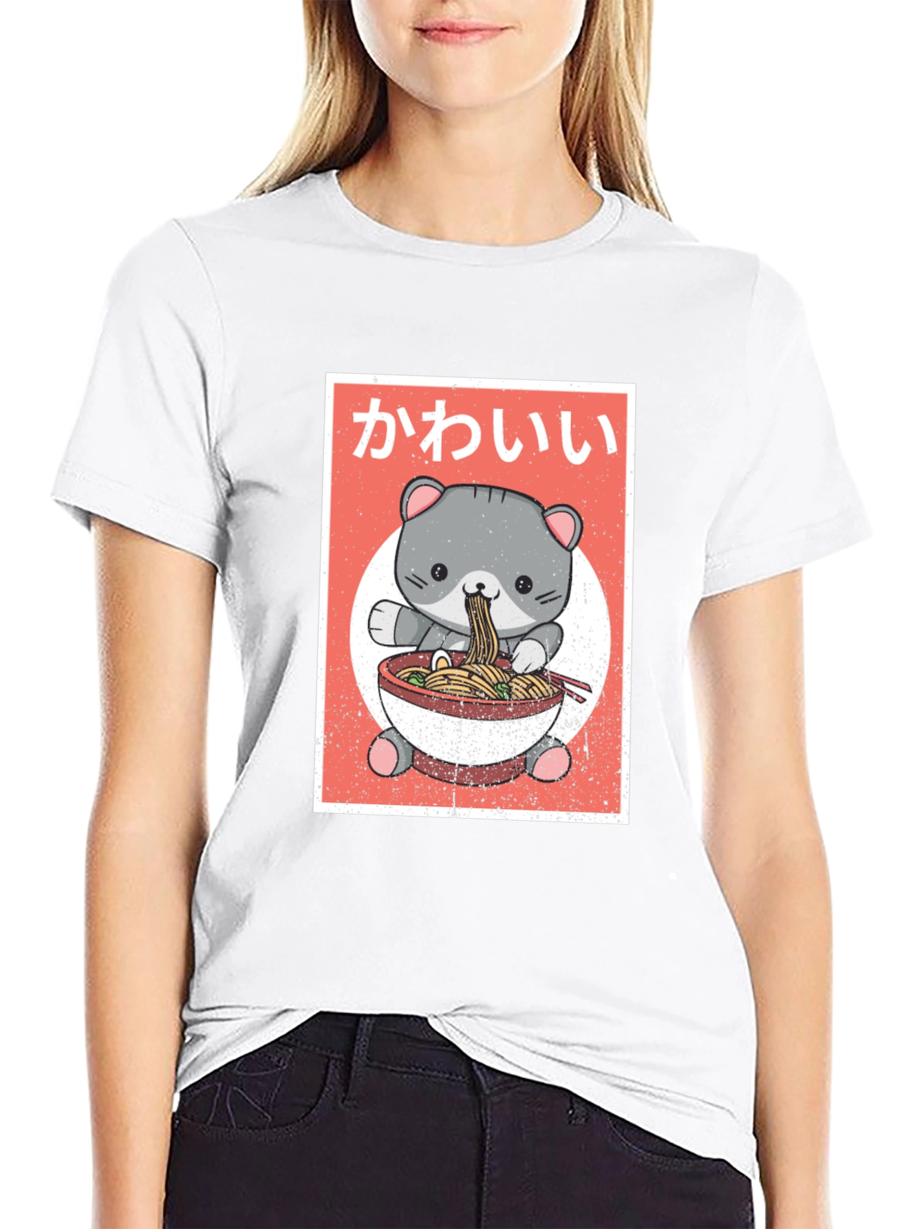 Kawaii Cat Ramen T-Shirt - Cute Anime Style
