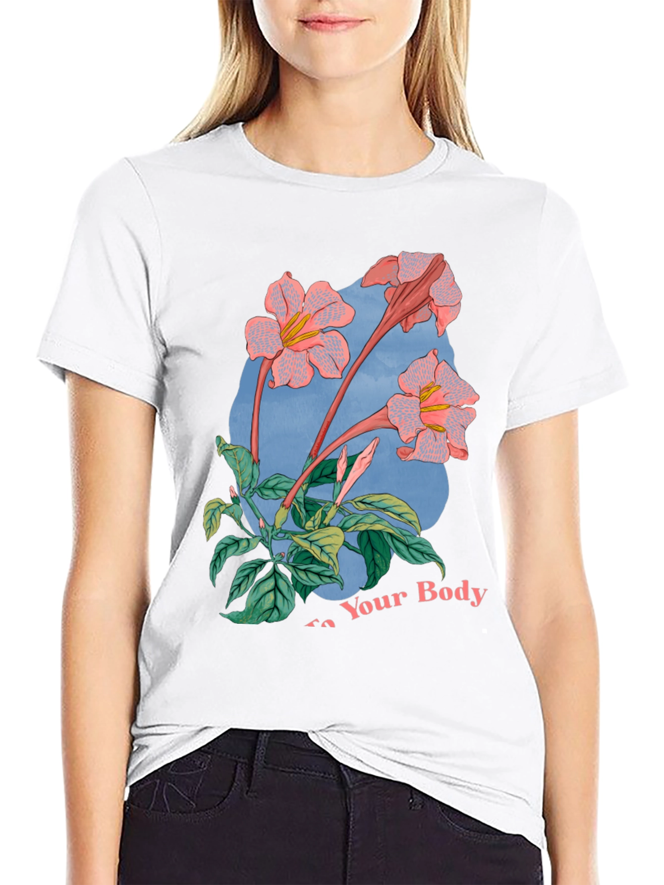 Floral Graphic Black T-Shirt for Men
