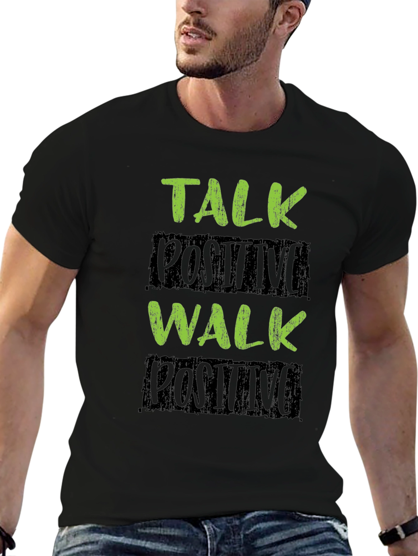 Talk Positive Walk Positive Black T-Shirt