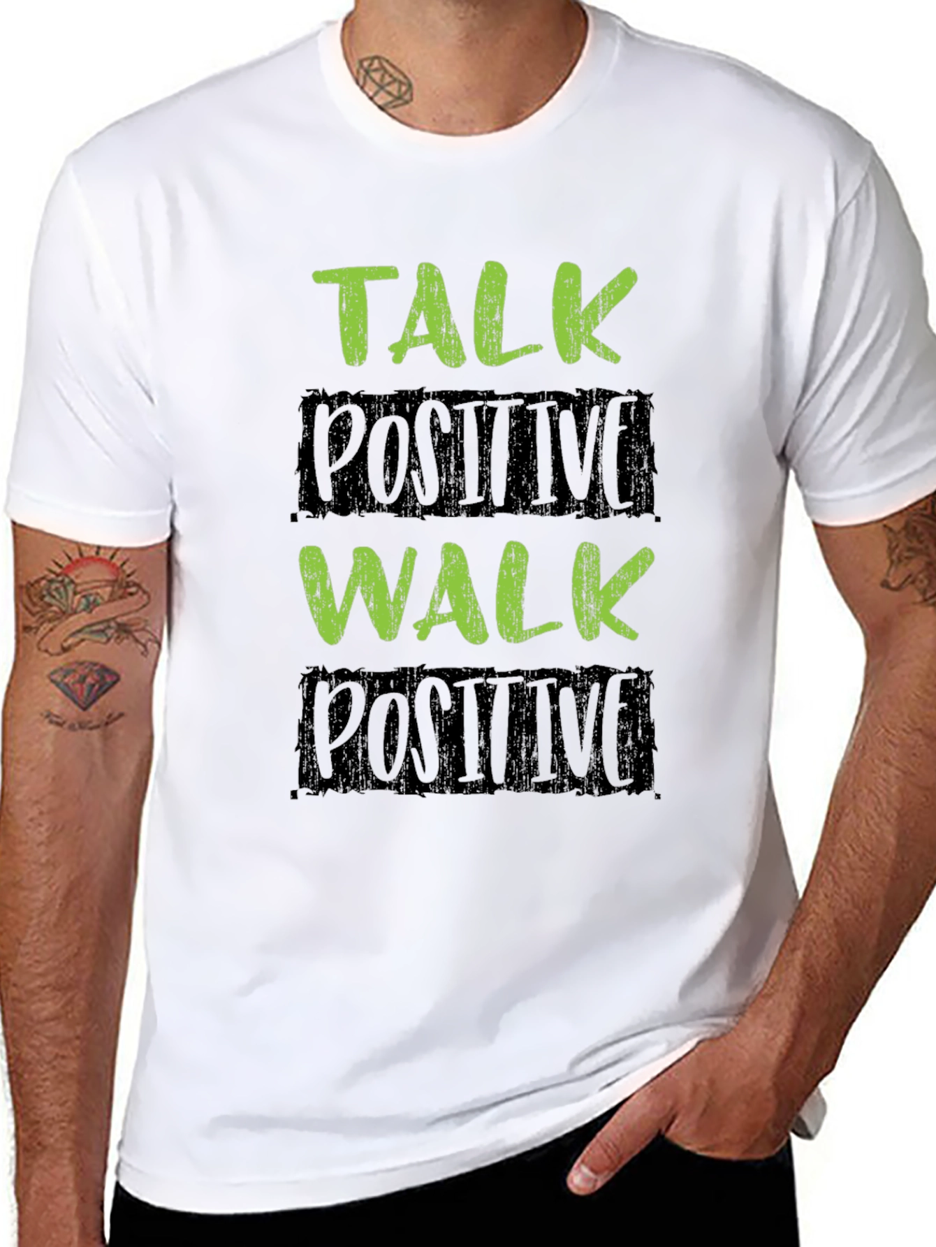 Talk Positive Walk Positive Black T-Shirt